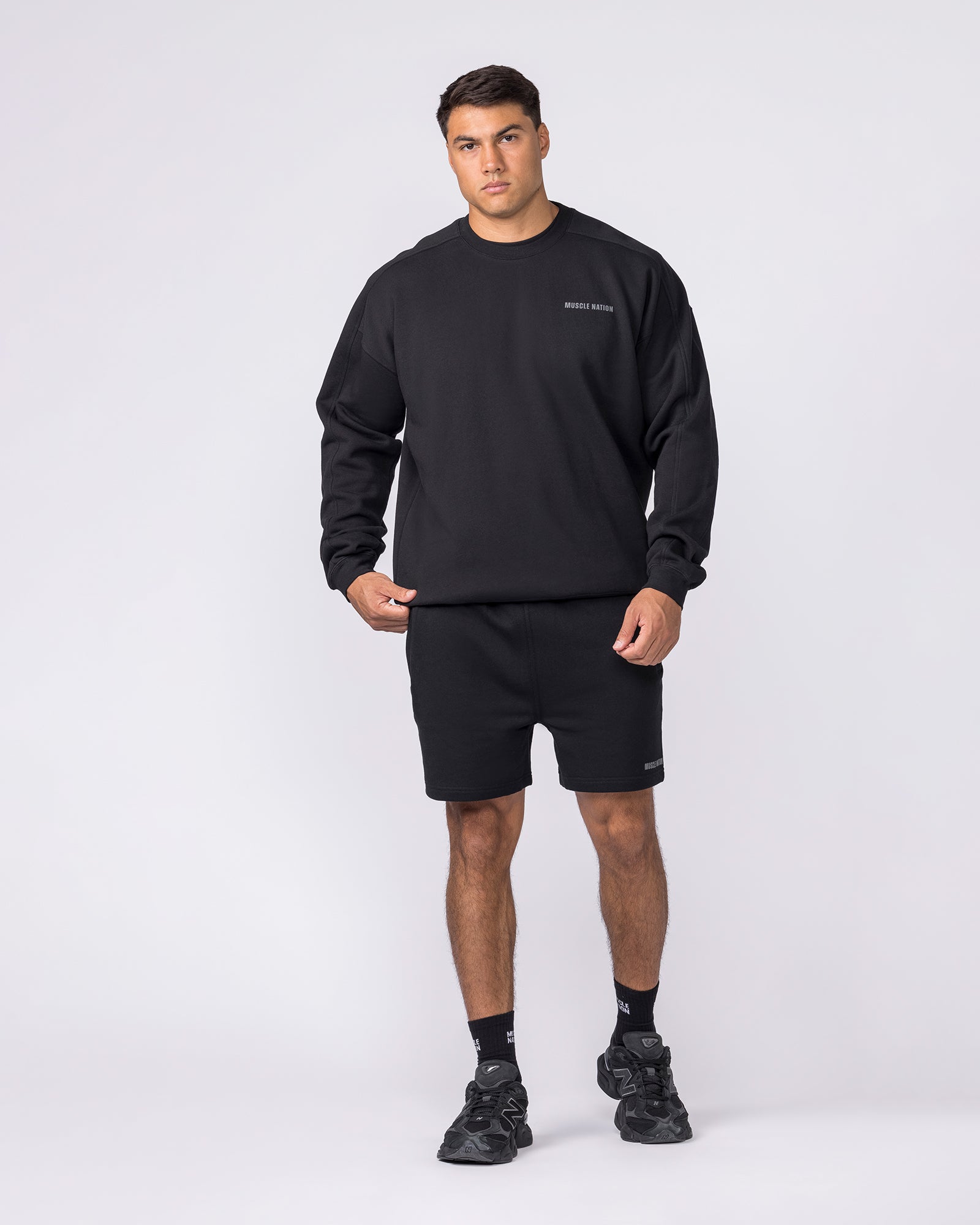 Essential Crew Pullover - Black-Jumpers & Hoodies-XS-042633BLK-XS-MNAPPRL50333-5-Muscle Nation