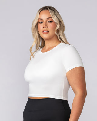 Essential Cropped Tee - Milk-Tops-XXS-062511MLK-XXS-MNAPPRL43101-2-Muscle Nation