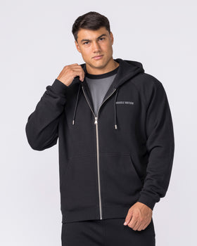 Essential Zip Hoodie - Black-Jumpers & Hoodies-XS-042632BLK-XS-MNAPPRL50309-1-Muscle Nation
