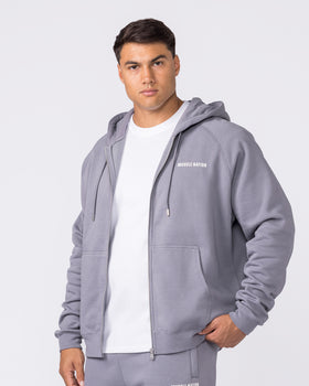 Essential Zip Hoodie - Cement-Jumpers & Hoodies-XS-042632CMT-XS-MNAPPRL50325-4-Muscle Nation