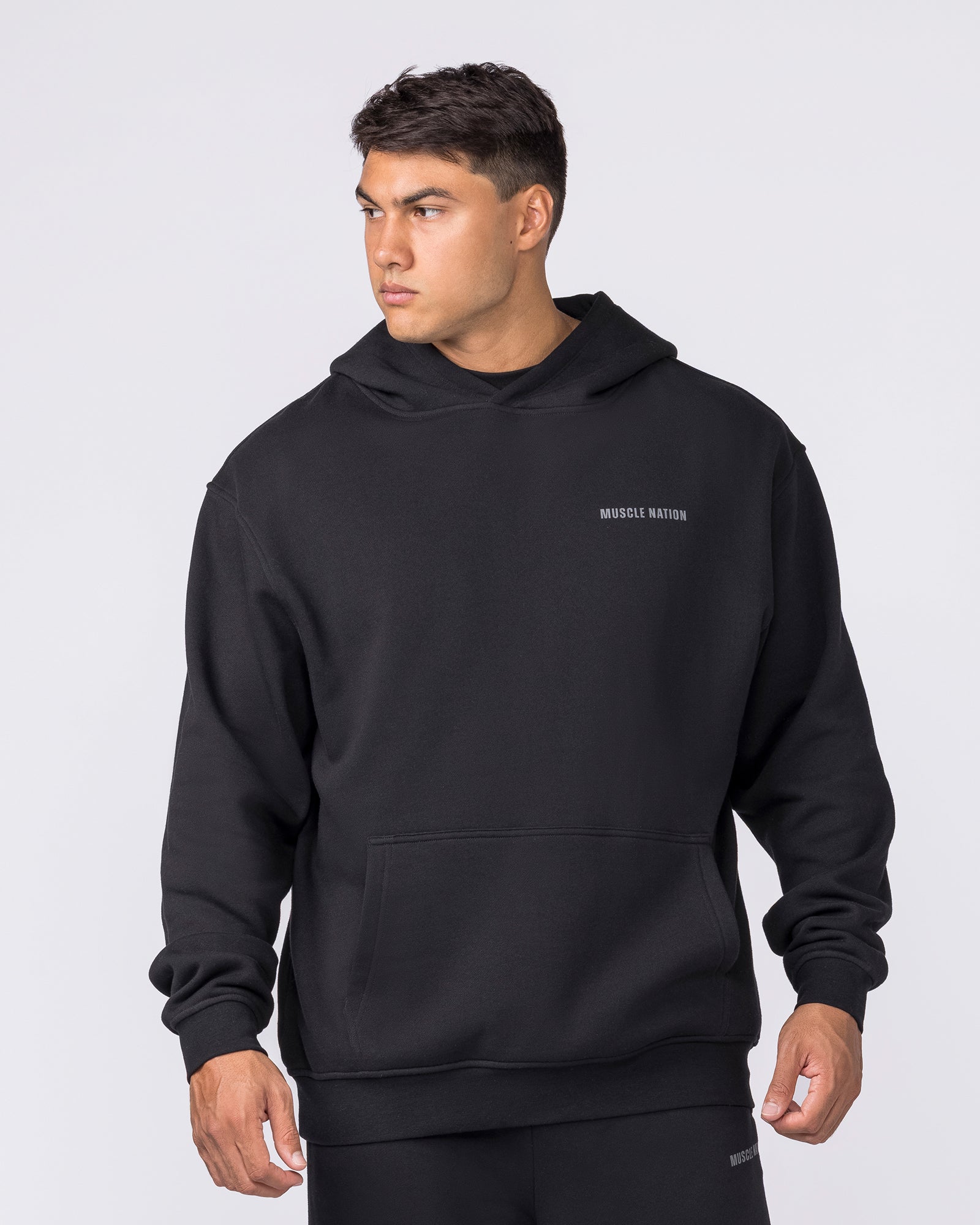 Essential Hoodie - Black-Jumpers & Hoodies-XS-042635BLK-XS-MNAPPRL50365-3-Muscle Nation