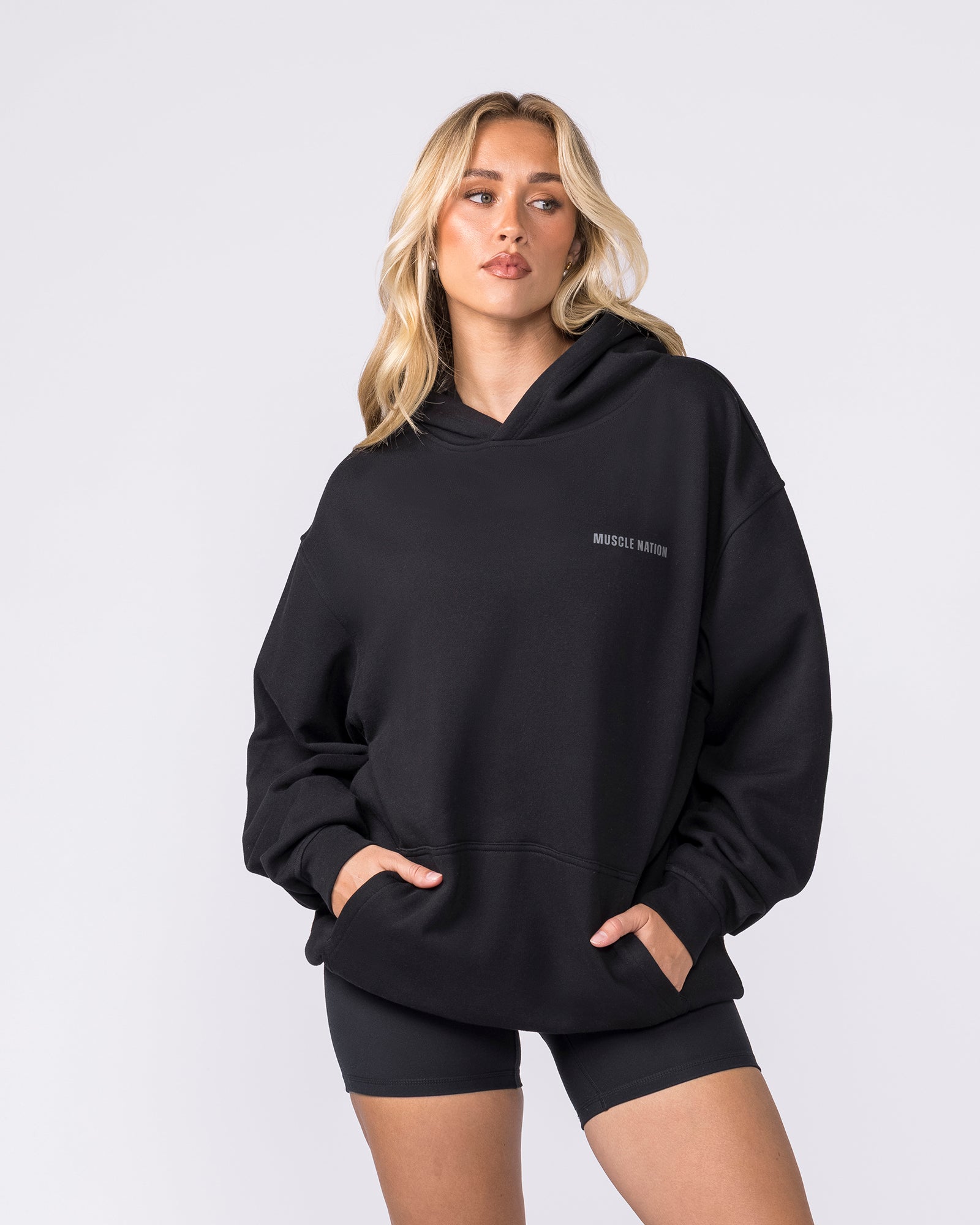 Essential Hoodie - Black-Jumpers & Hoodies-XS-042635BLK-XS-MNAPPRL50365-7-Muscle Nation