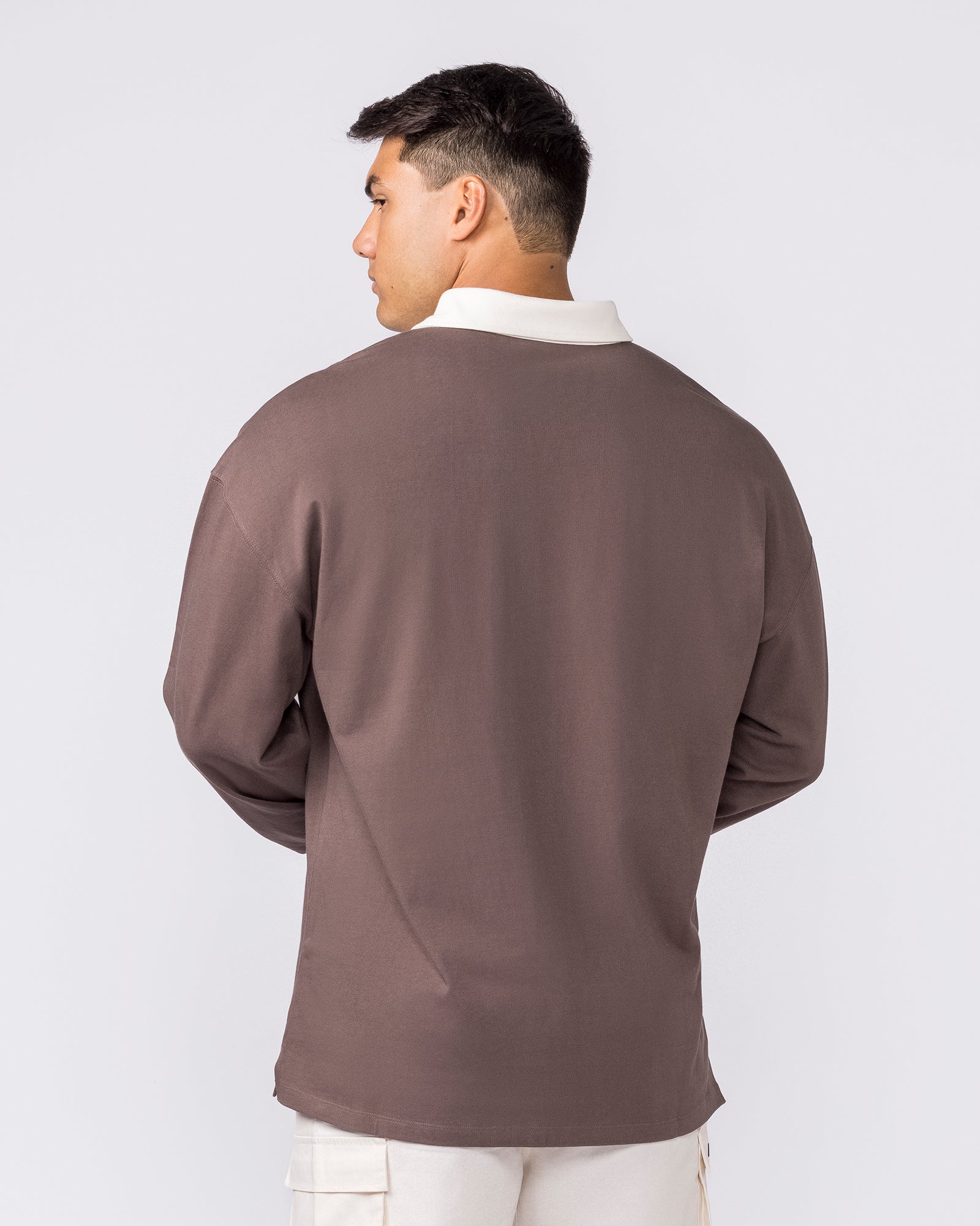 Essential Lightweight Rugby Jersey - Dark Taupe-Jumpers & Hoodies-XS-042637DTAUP-XS-MNAPPRL50405-2-Muscle Nation