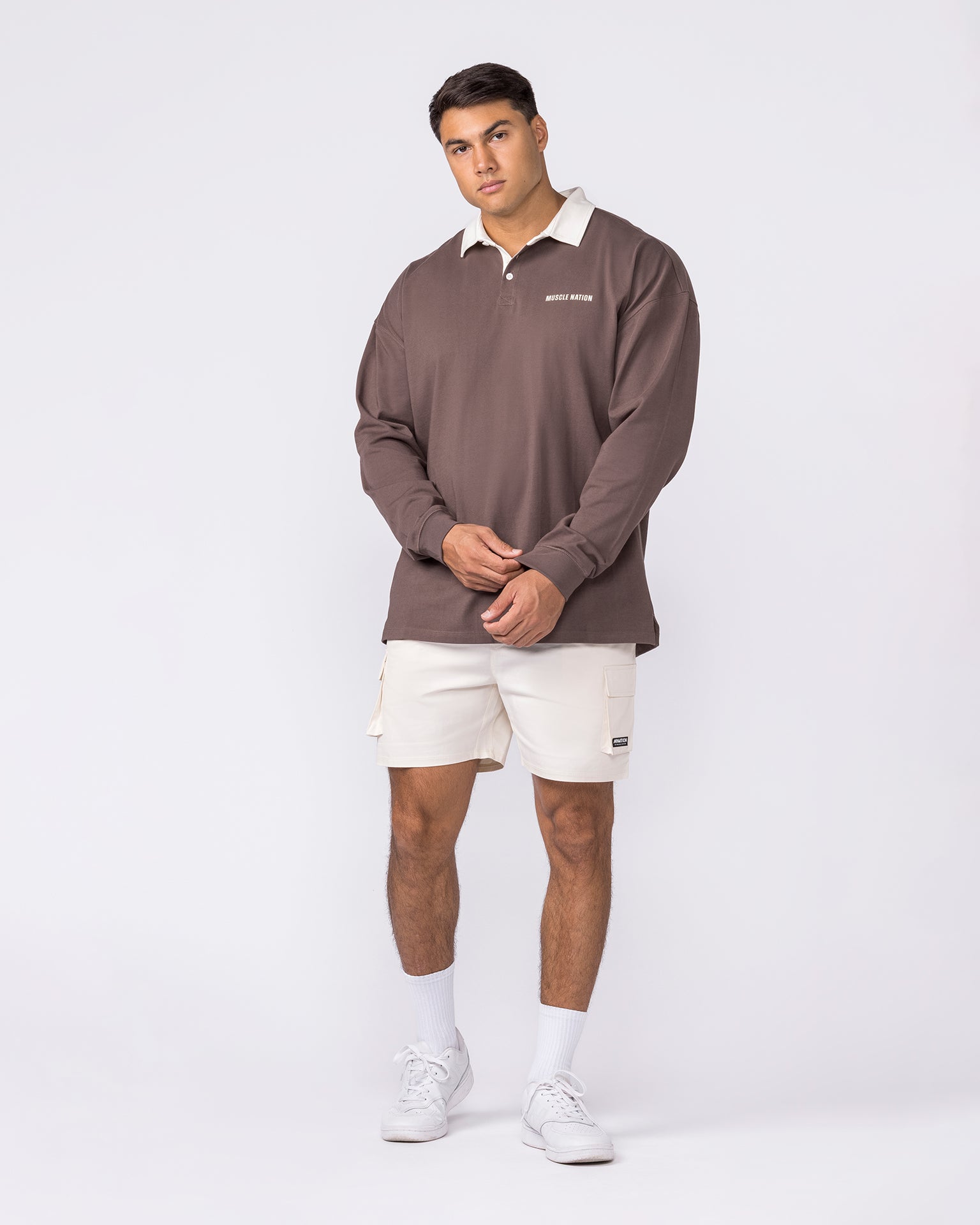 Essential Lightweight Rugby Jersey - Dark Taupe-Jumpers & Hoodies-XS-042637DTAUP-XS-MNAPPRL50405-6-Muscle Nation