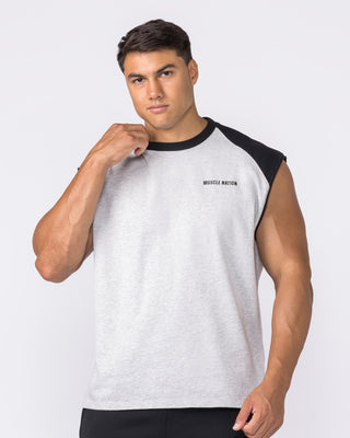 Essential Raglan Boxy Muscle Tank - Grey Marl / Black-Singlets & Tanks-S-042646GRMLBK-S-MNAPPRL50504-1-Muscle Nation