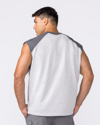 Essential Raglan Boxy Muscle Tank - Grey Marl / Tornado-Singlets & Tanks-S-042646GRM/TNDO-S-MNAPPRL50511-2-Muscle Nation