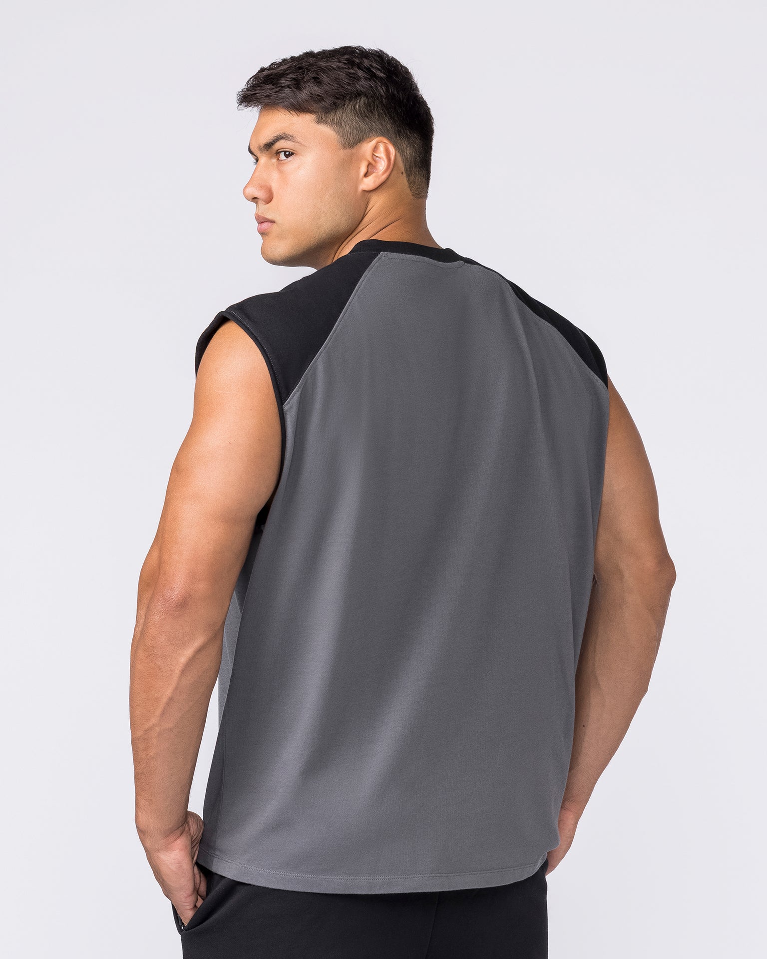 Essential Raglan Boxy Muscle Tank - Tornado / Black-Singlets & Tanks-S-042646TNDO/BLK-S-MNAPPRL50518-2-Muscle Nation