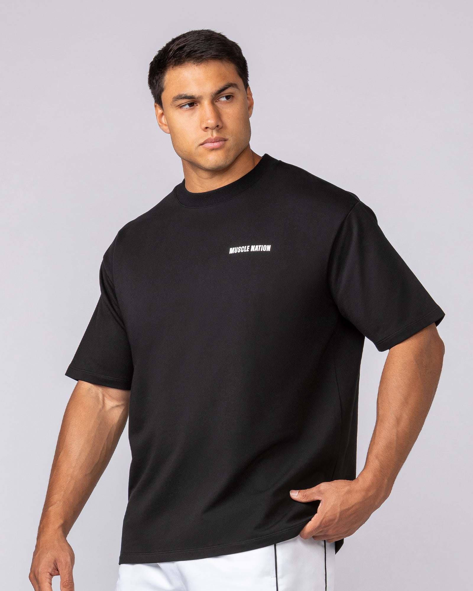 Essential Regular Fit Tee - Black-T-Shirts-S-062532BLK-S-MNAPPRL43307-4-Muscle Nation