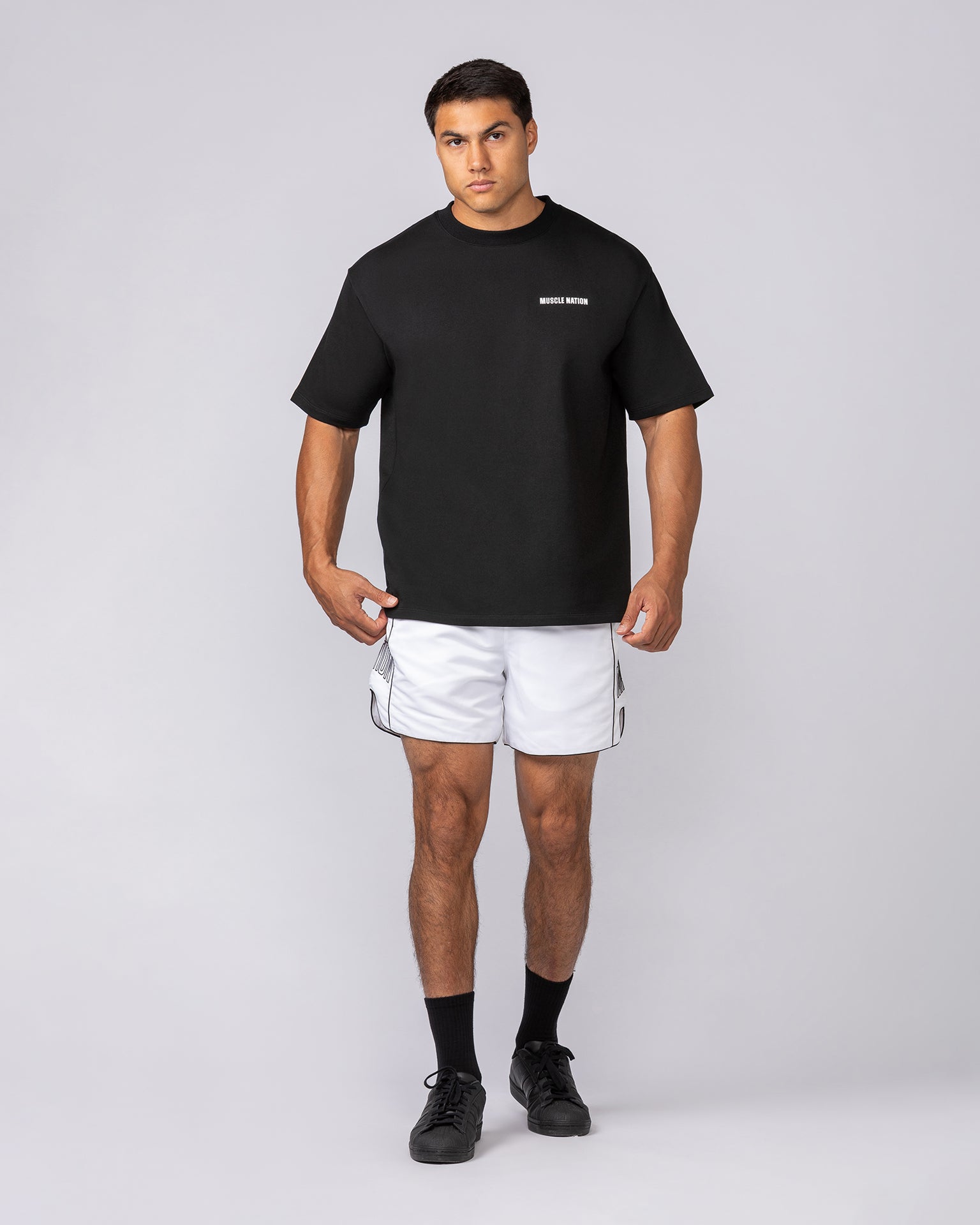 Essential Regular Fit Tee - Black-T-Shirts-S-062532BLK-S-MNAPPRL43307-6-Muscle Nation