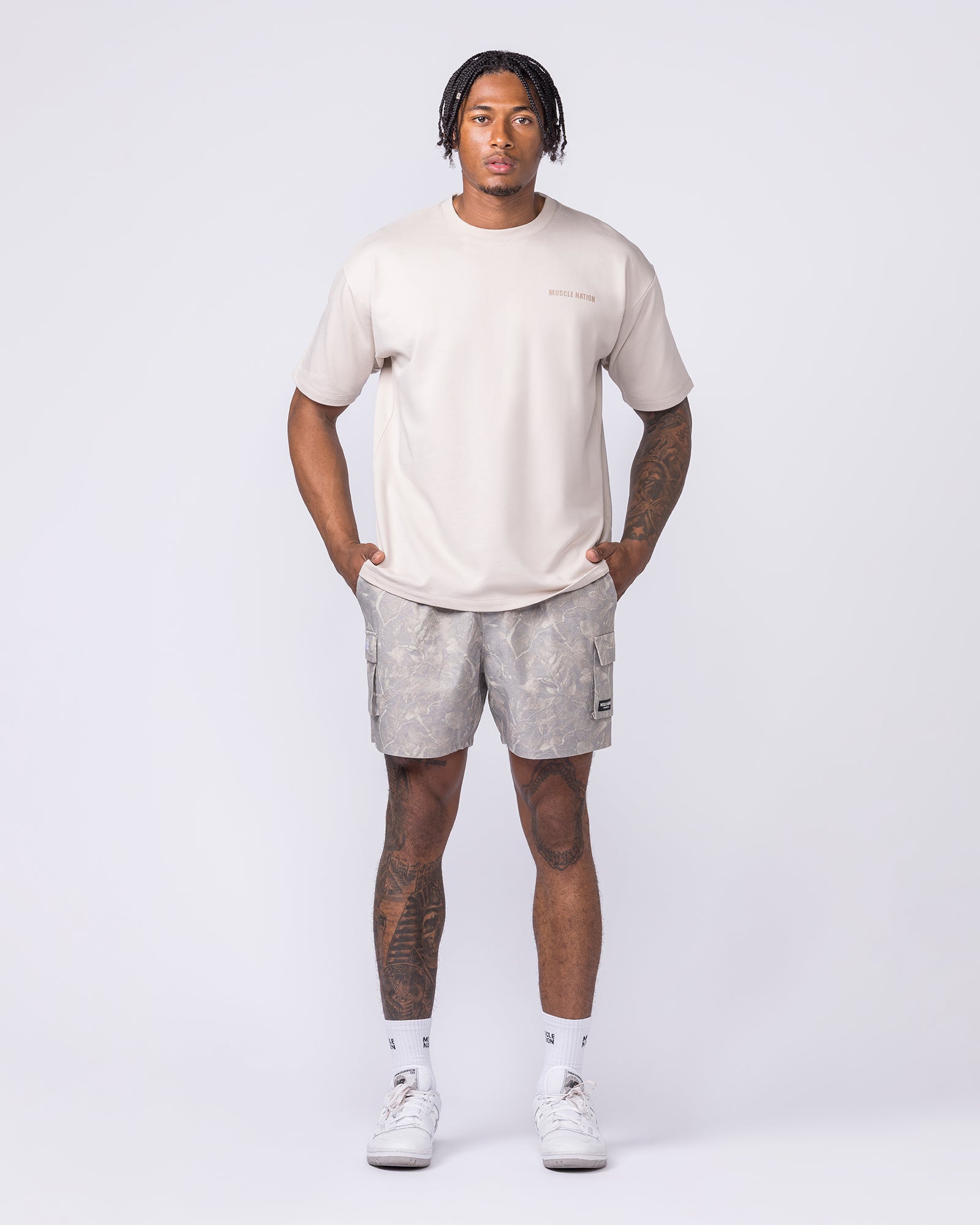 Essential Regular Fit Tee - Cream-T-Shirts-S-122507CREAM-S-MNAPPRL48055-5-Muscle Nation