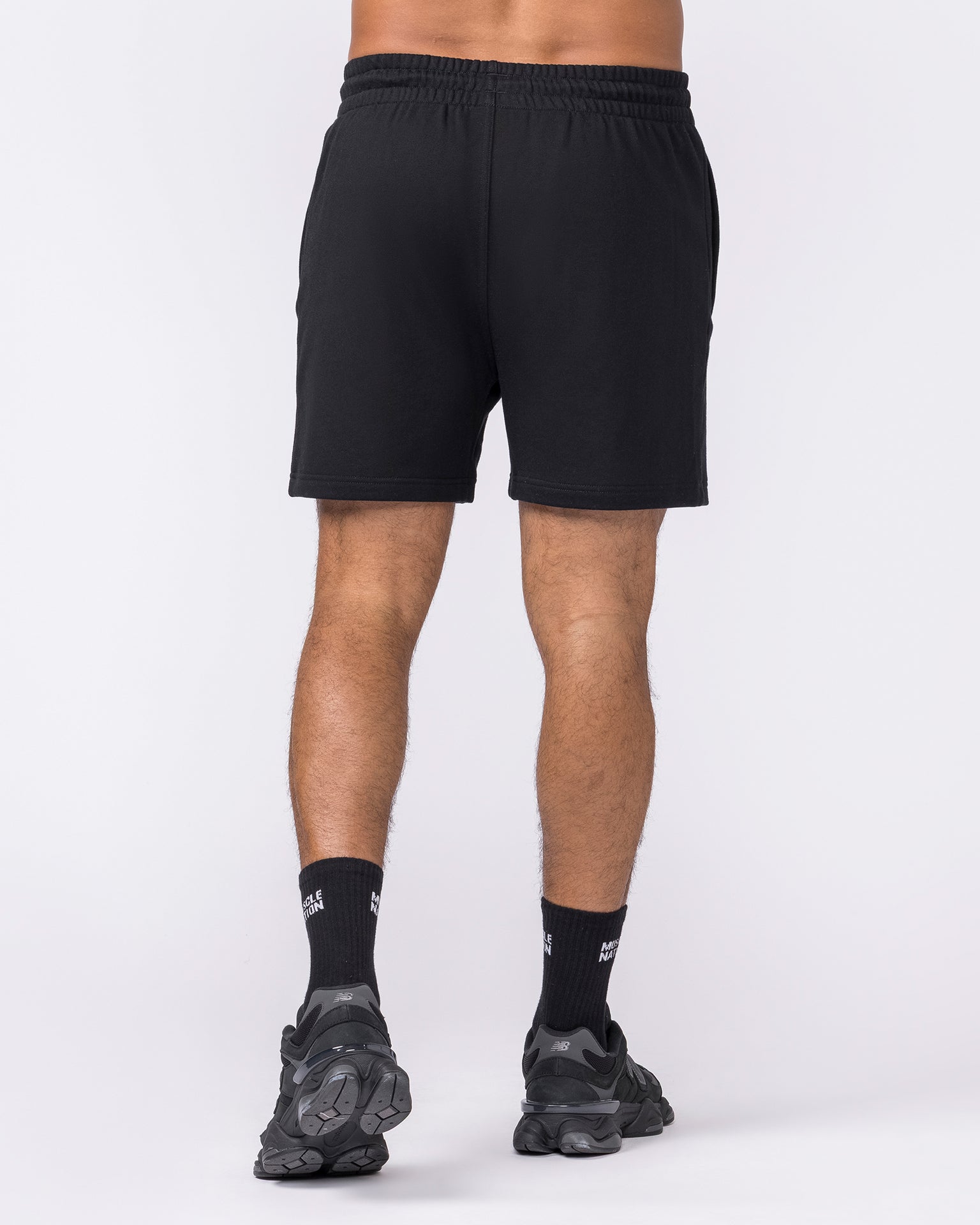 Essential Sweat 5" Shorts - Black-Shorts-S-042643BLK-S-MNAPPRL50476-5-Muscle Nation