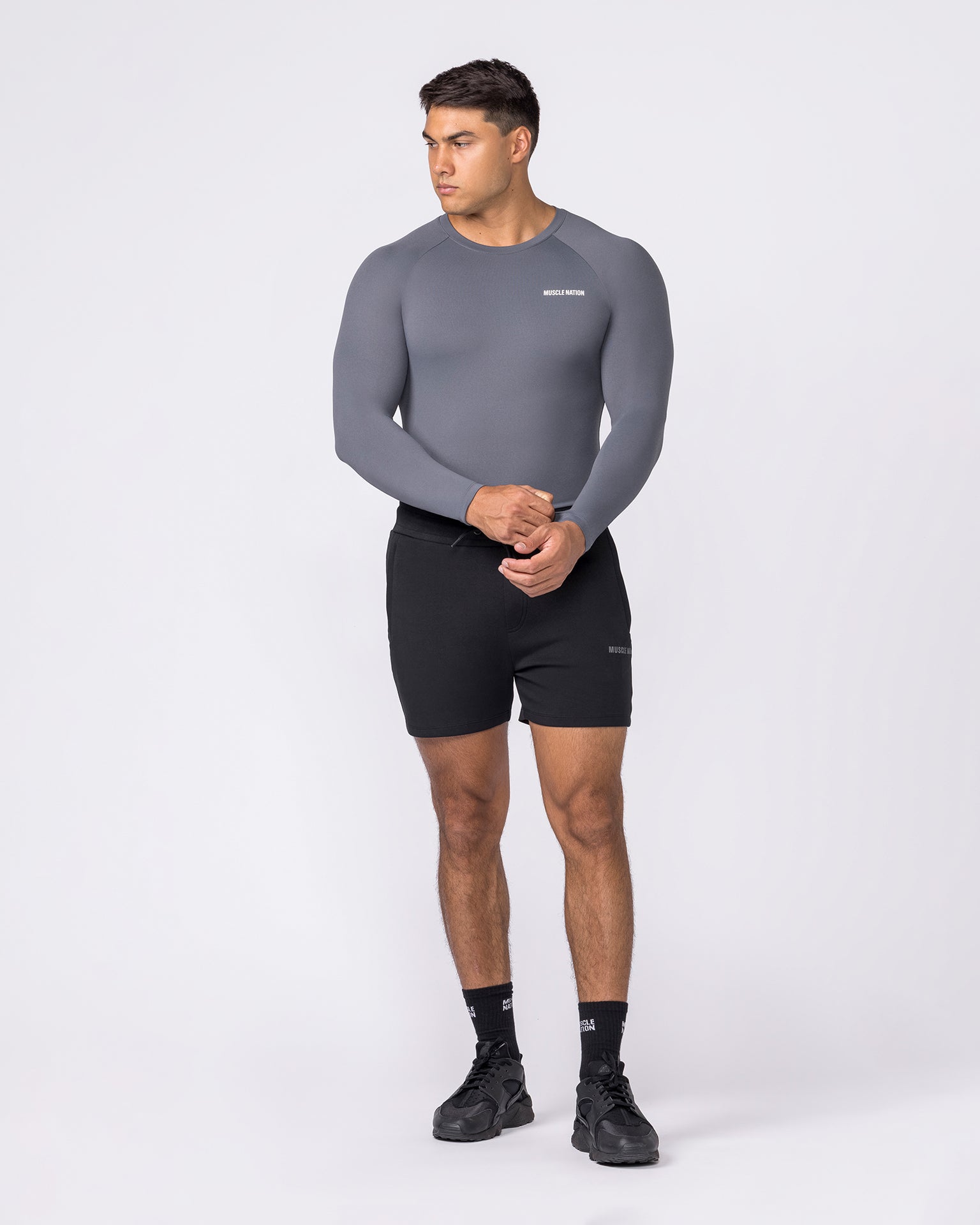 Essential Sweat 5" Shorts - Black-Shorts-S-042643BLK-S-MNAPPRL50476-6-Muscle Nation