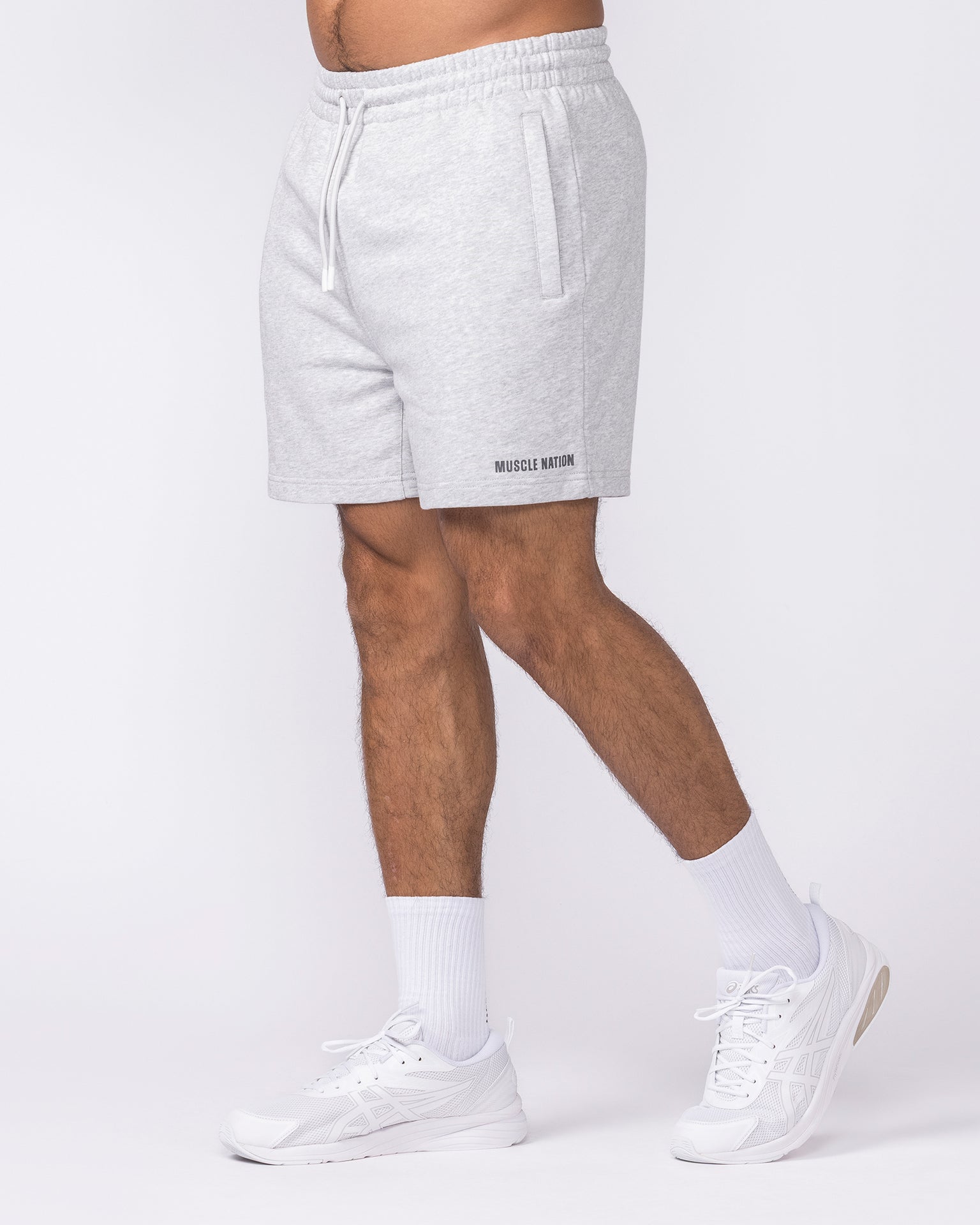 Essential Sweat 5" Shorts - Grey Marl-Shorts-S-042643GRYMRL-S-MNAPPRL50483-4-Muscle Nation