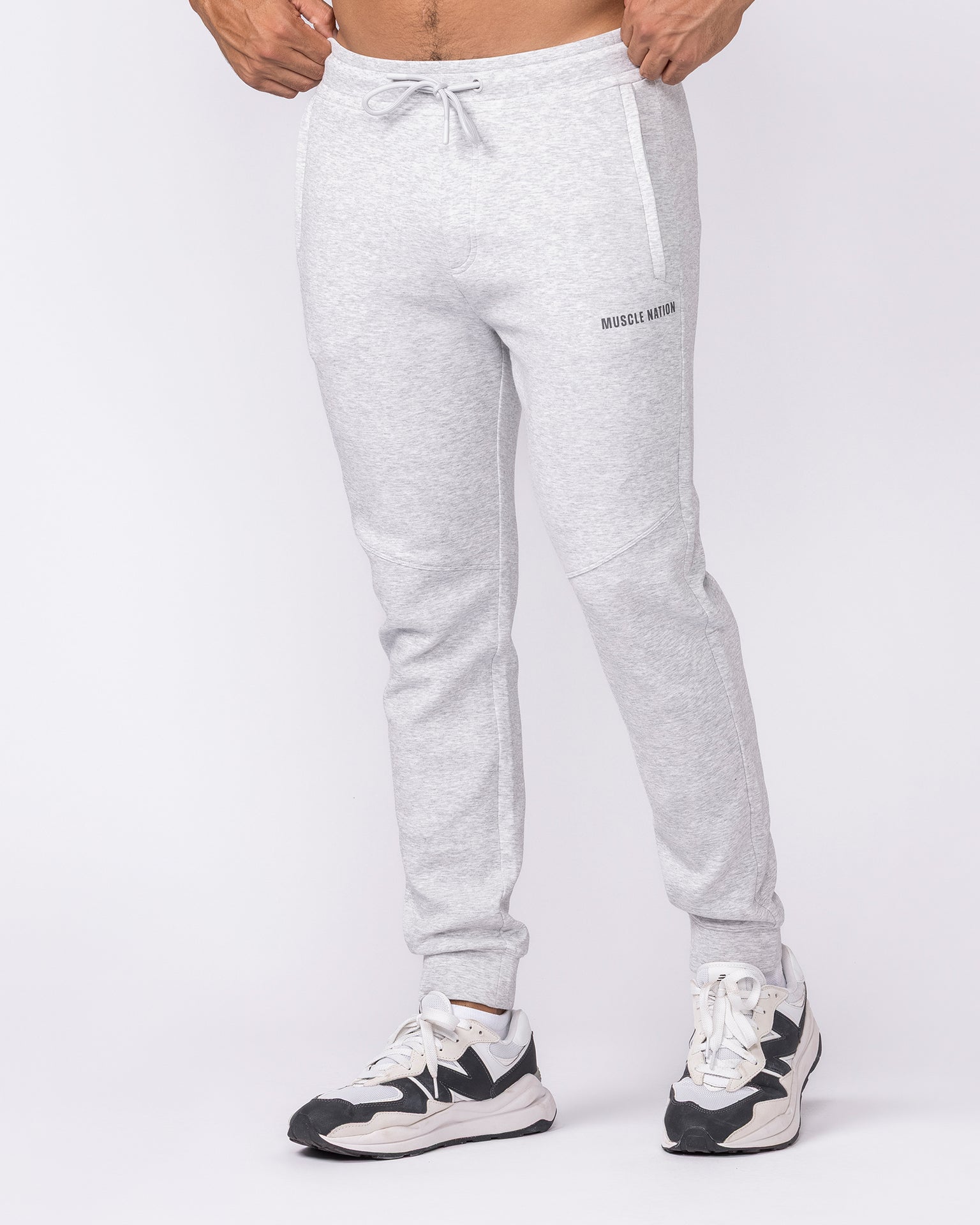Essential Tech Pants - Grey Marl-Bottoms-S-042641GRYMRL-S-MNAPPRL50455-1-Muscle Nation