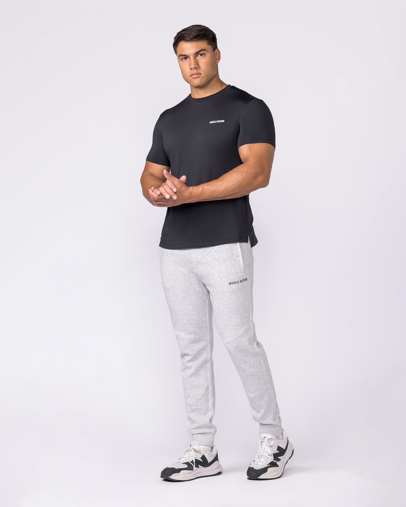 Essential Tech Pants - Grey Marl-Bottoms-S-042641GRYMRL-S-MNAPPRL50455-6-Muscle Nation