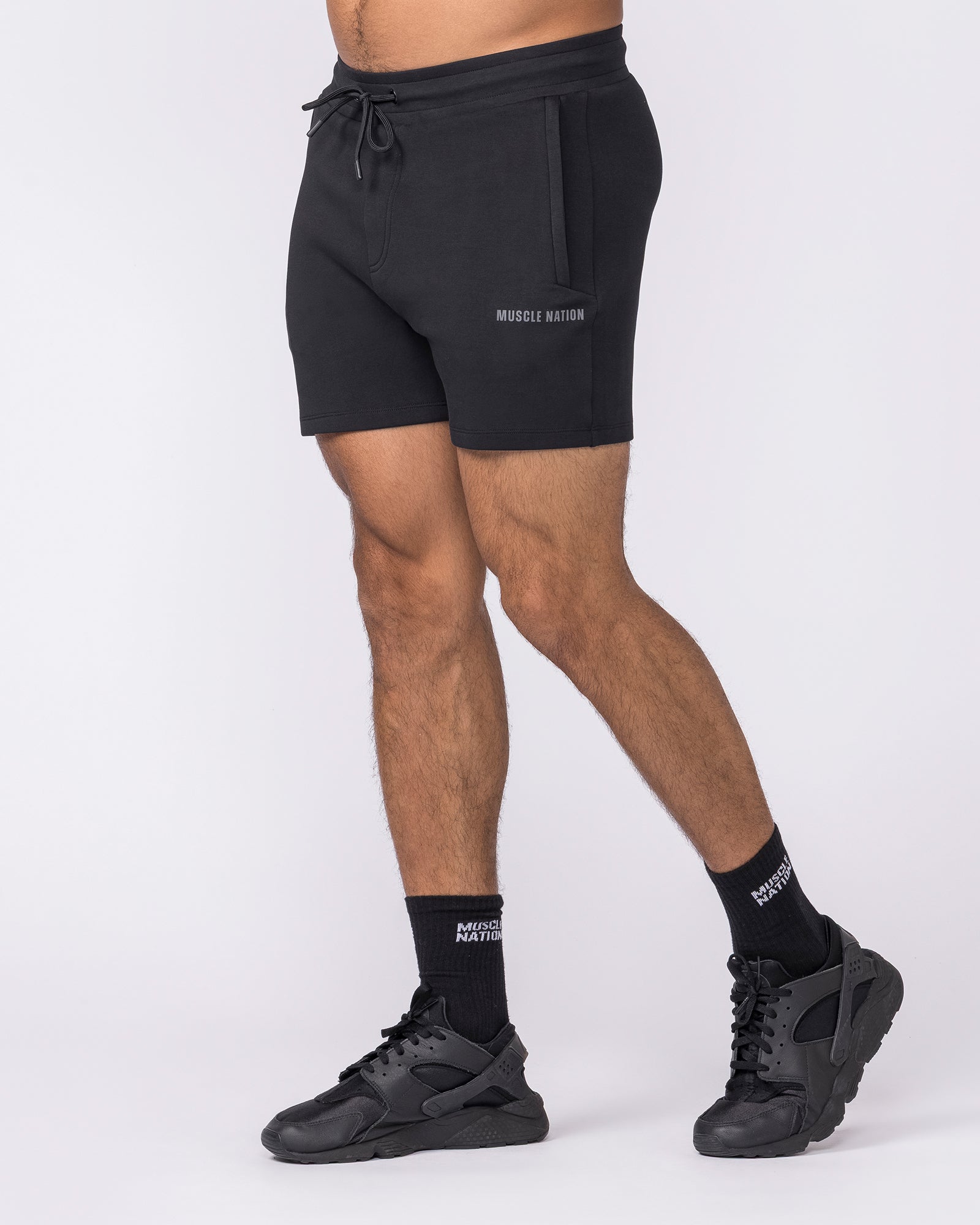 Essential Tech Shorts - Black-Shorts-S-042642BLK-S-MNAPPRL50462-4-Muscle Nation