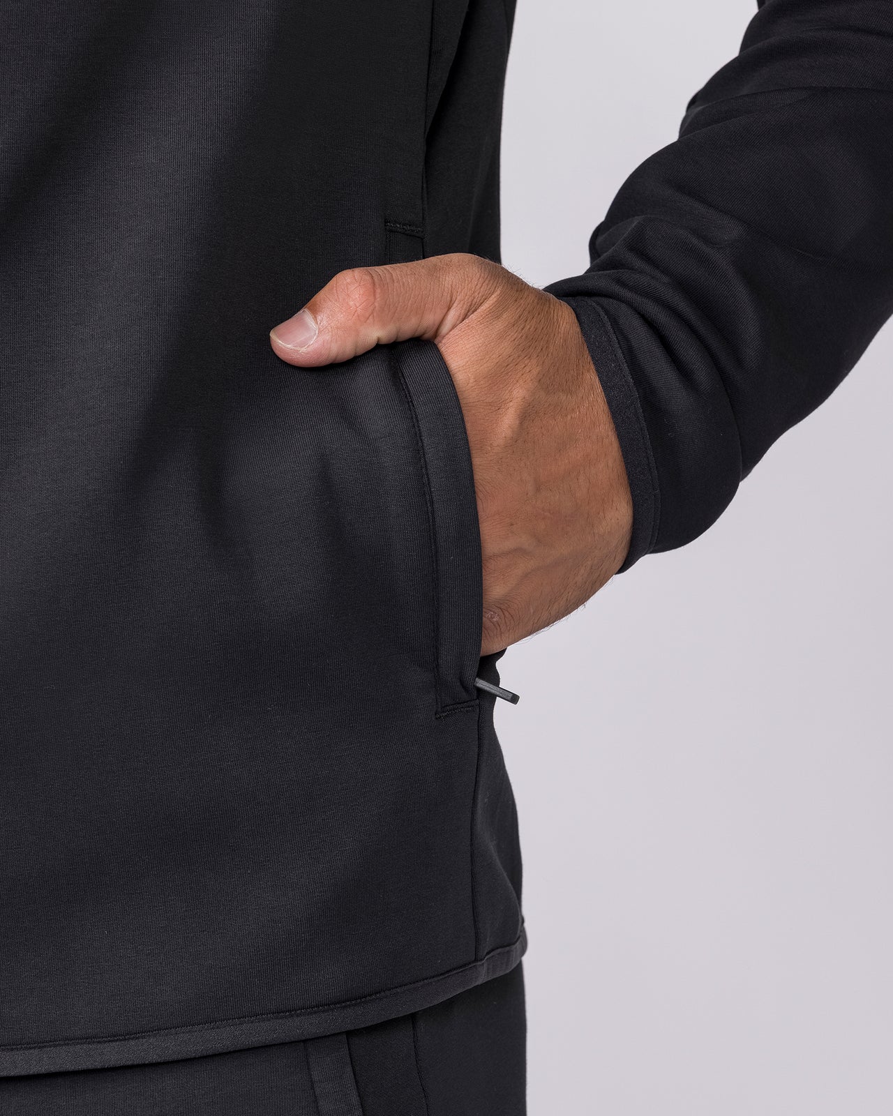 Essential Tech Zip Hoodie Black - Muscle Nation men's hoodie, view 6