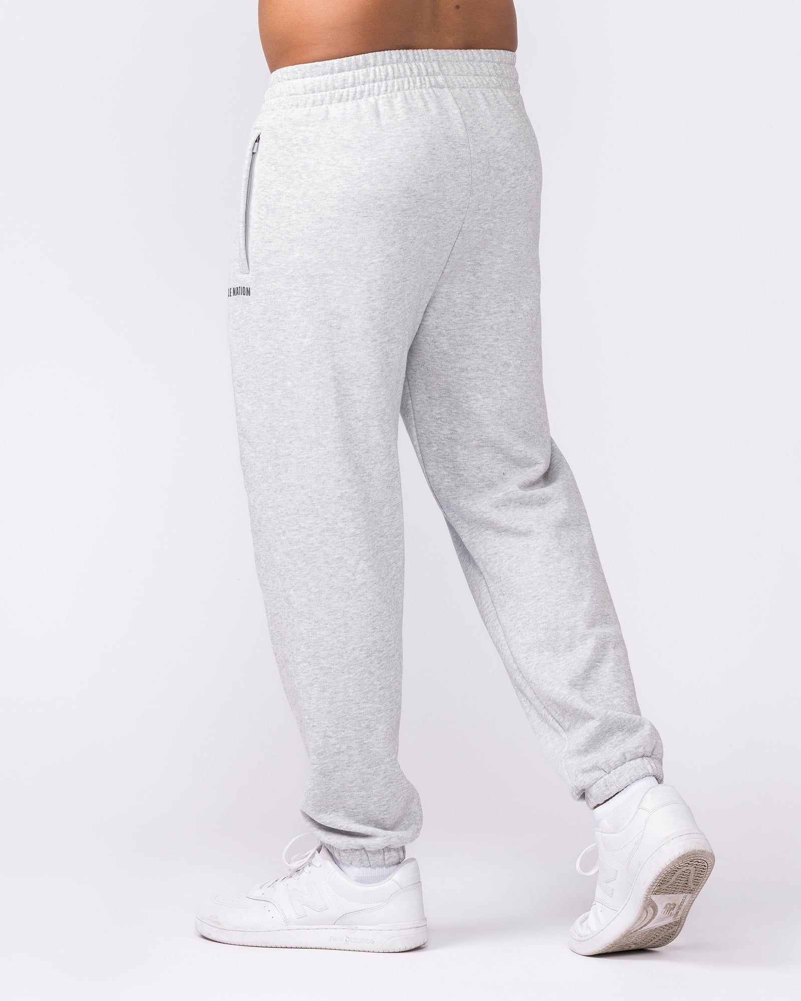 Essential Trackies - Grey Marl-Bottoms-S-042638GRYMRL-S-MNAPPRL50420-2-Muscle Nation