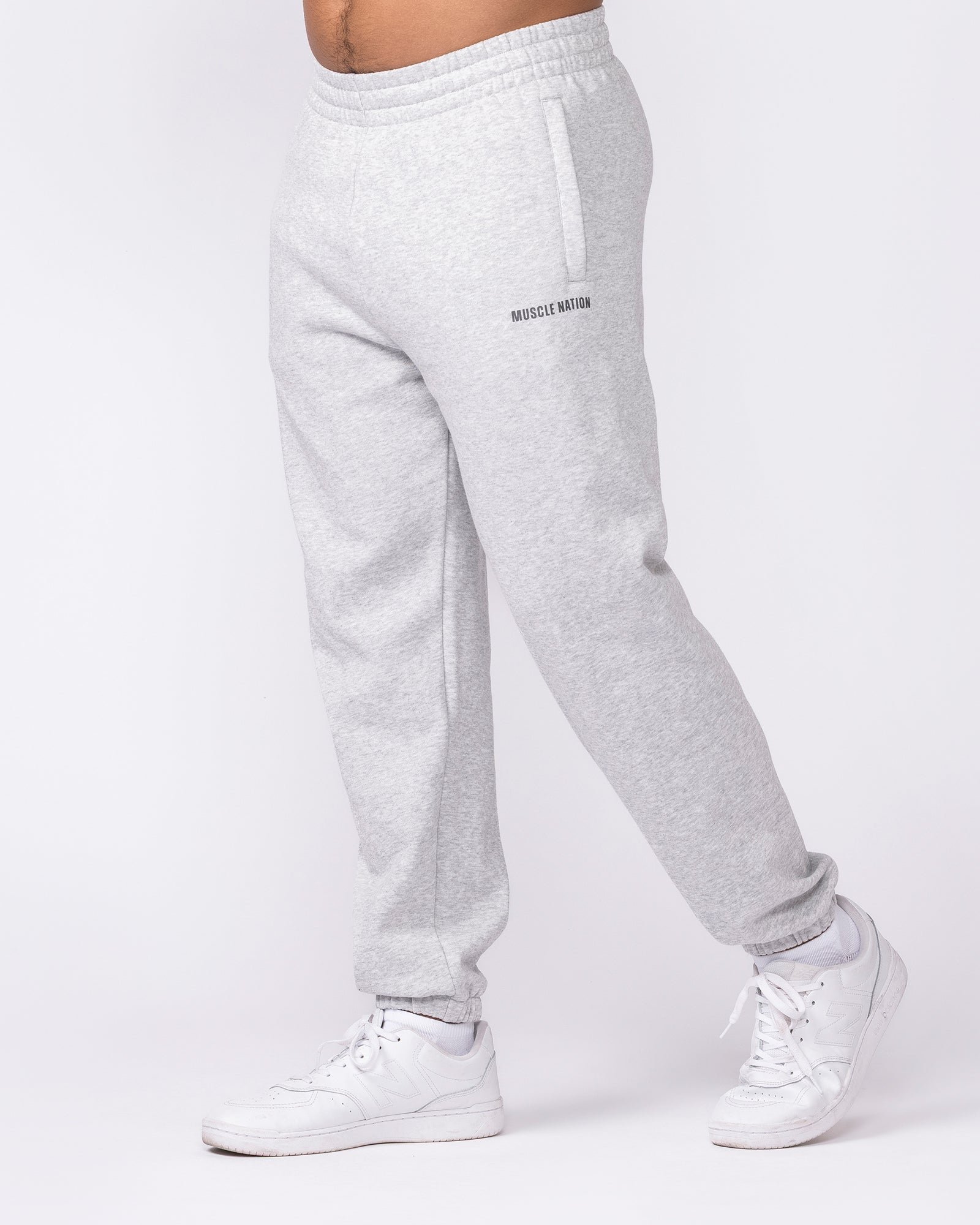 Essential Trackies - Grey Marl-Bottoms-S-042638GRYMRL-S-MNAPPRL50420-4-Muscle Nation