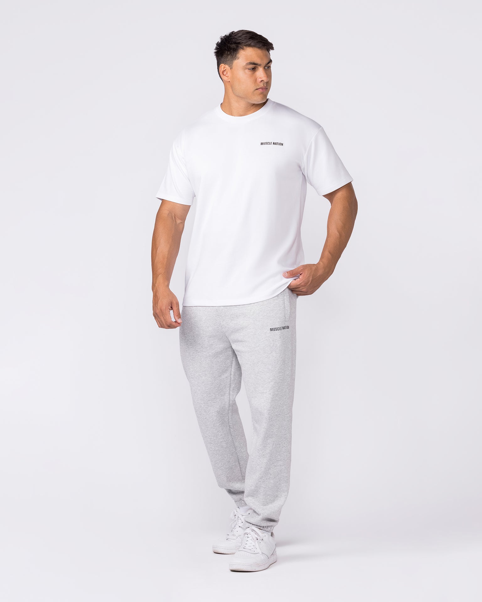 Essential Trackies - Grey Marl-Bottoms-S-042638GRYMRL-S-MNAPPRL50420-6-Muscle Nation