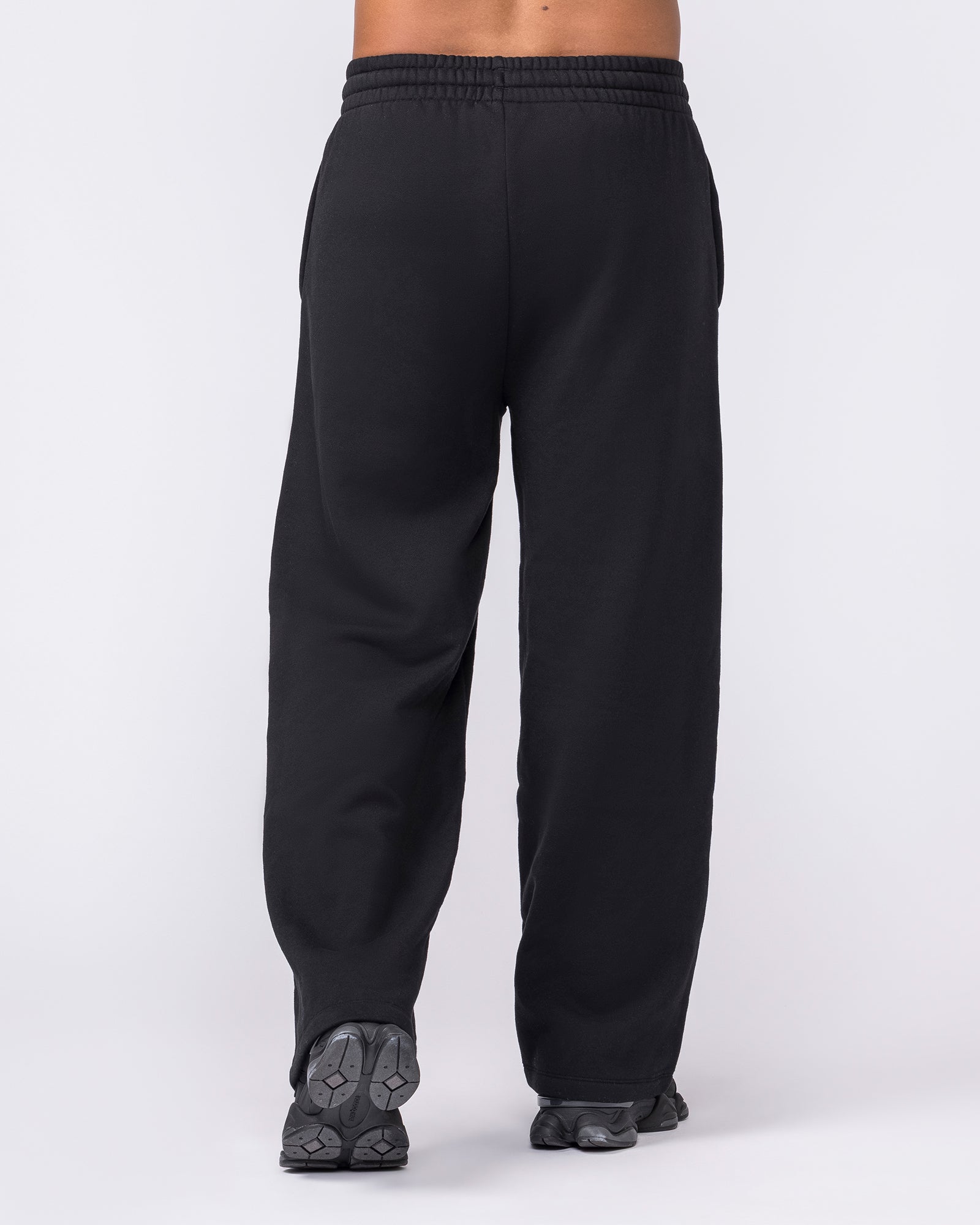 Essential Wide Leg Trackies - Black-Bottoms-S-042639BLK-S-MNAPPRL50441-5-Muscle Nation