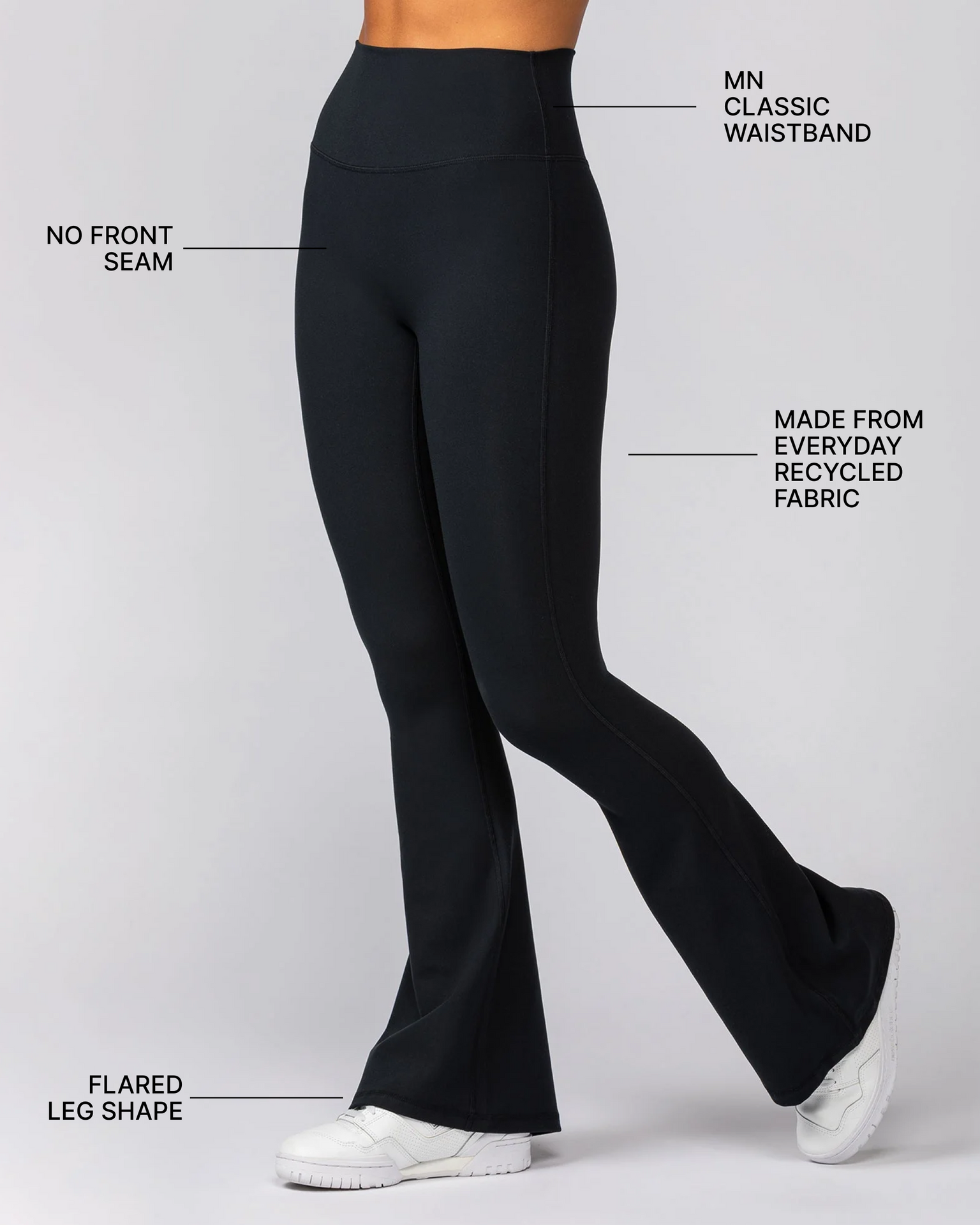 Zero Rise Everyday Flare Leggings - Black-Leggings-XXS-022525BLK-XXS-MNAPPRL41464-2-Muscle Nation