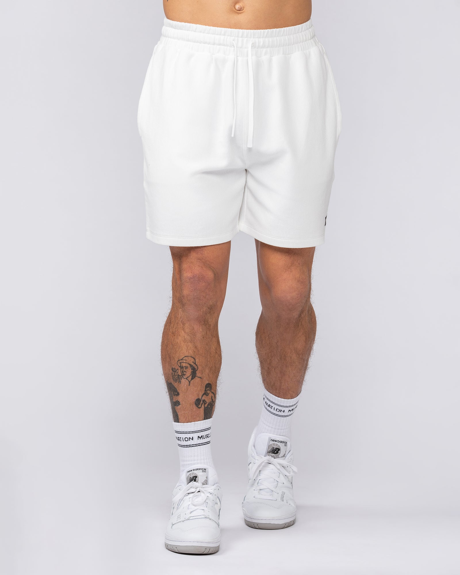 Everyday Jersey Shorts - White-Shorts-S-082526WHT-S-MNAPPRL43914-2-Muscle Nation