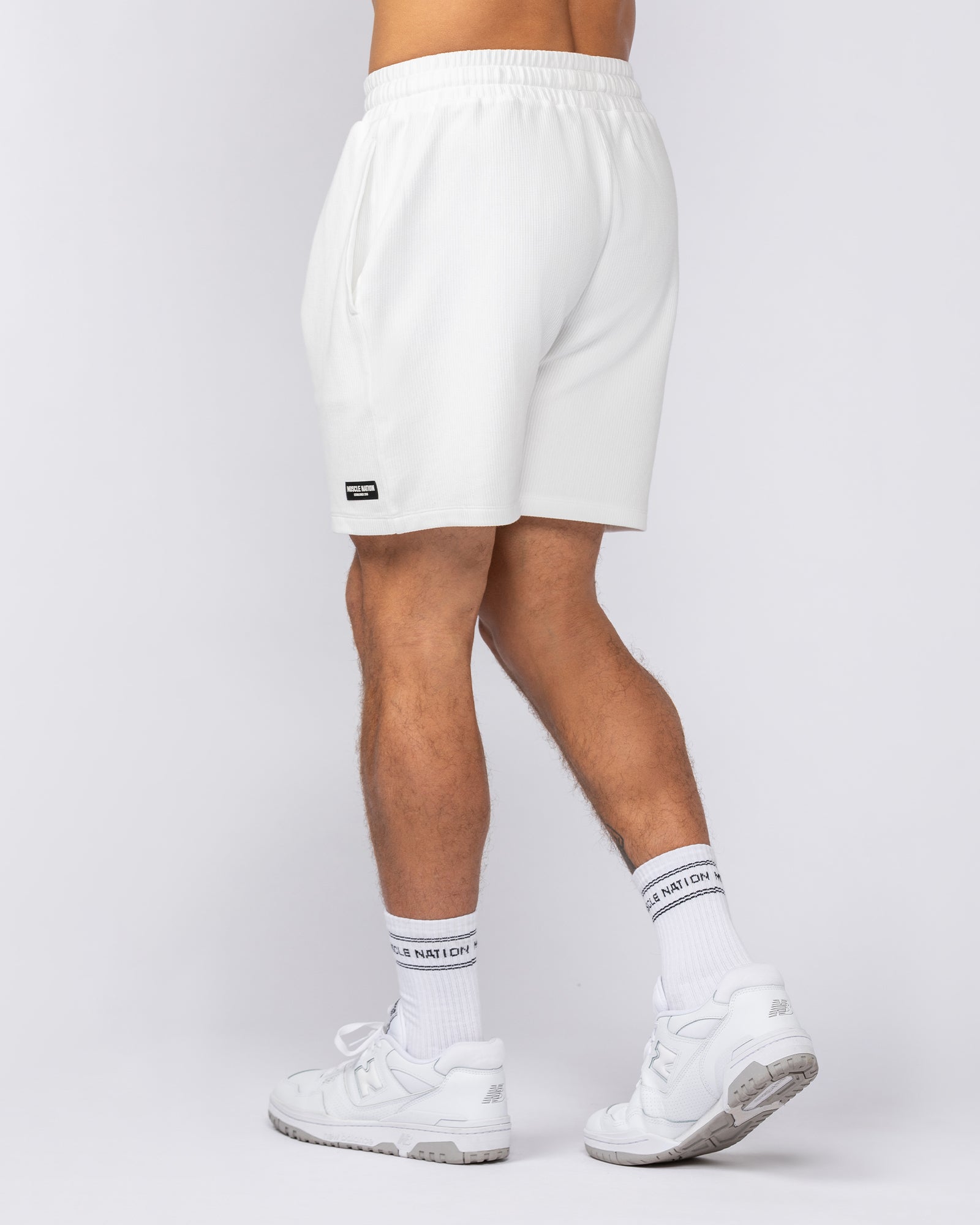 Everyday Jersey Shorts - White-Shorts-S-082526WHT-S-MNAPPRL43914-3-Muscle Nation