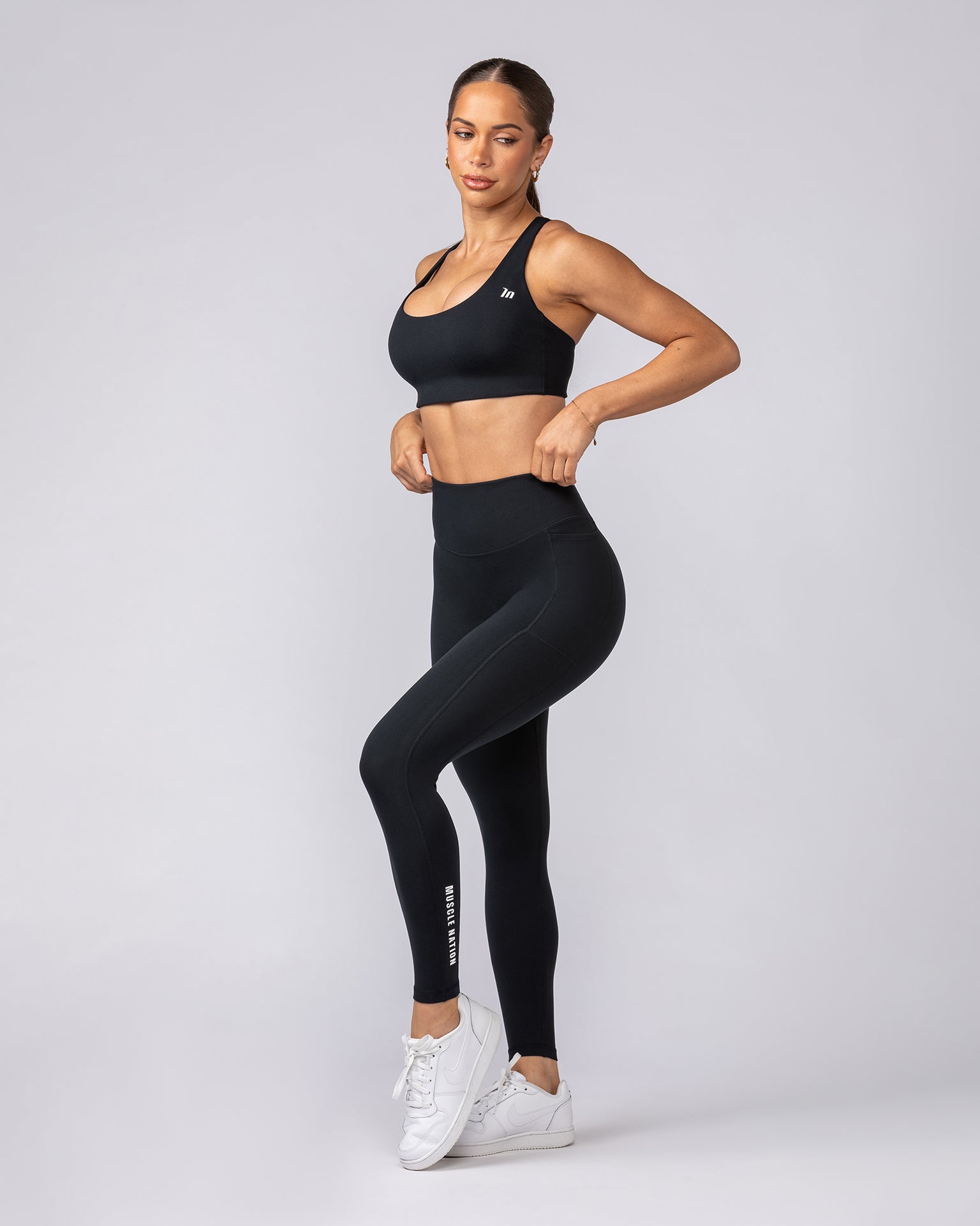 Everyday Pocket Ankle Length Leggings - Black-Leggings-XXS-032403BLK-XXS-MNAPPRL29878-6-Muscle Nation