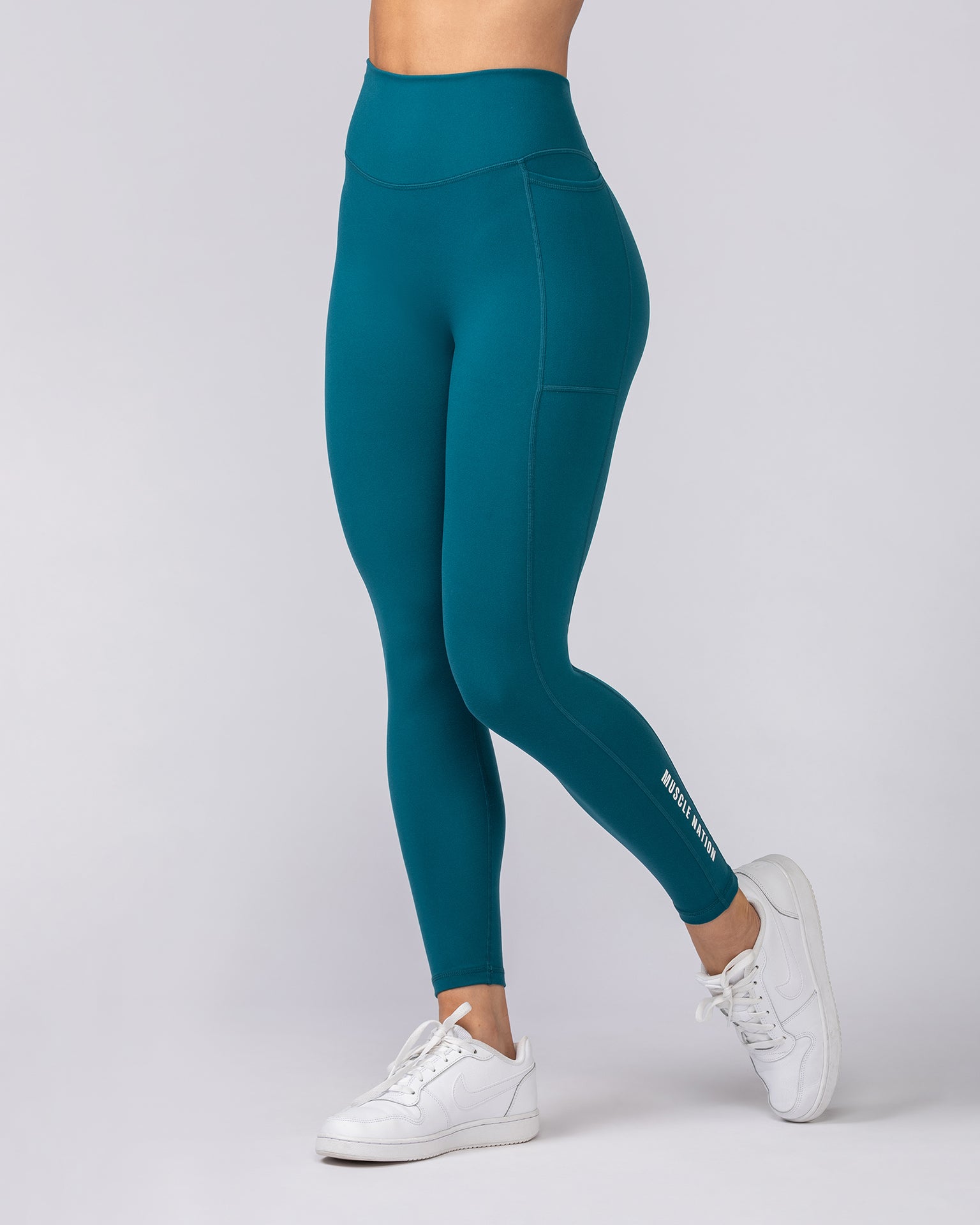 Everyday Pocket Ankle Length Leggings - Deep Teal-Leggings-XXS-062506DTEAL-XXS-MNAPPRL43031-3-Muscle Nation