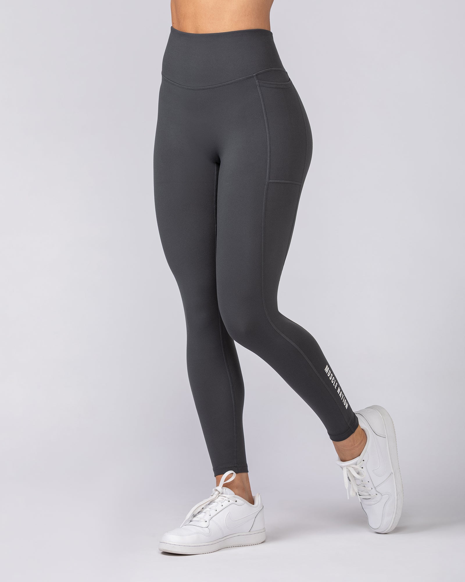Everyday Pocket Ankle Length Leggings - Granite-Leggings-XXS-062506GRNT-XXS-MNAPPRL43049-5-Muscle Nation
