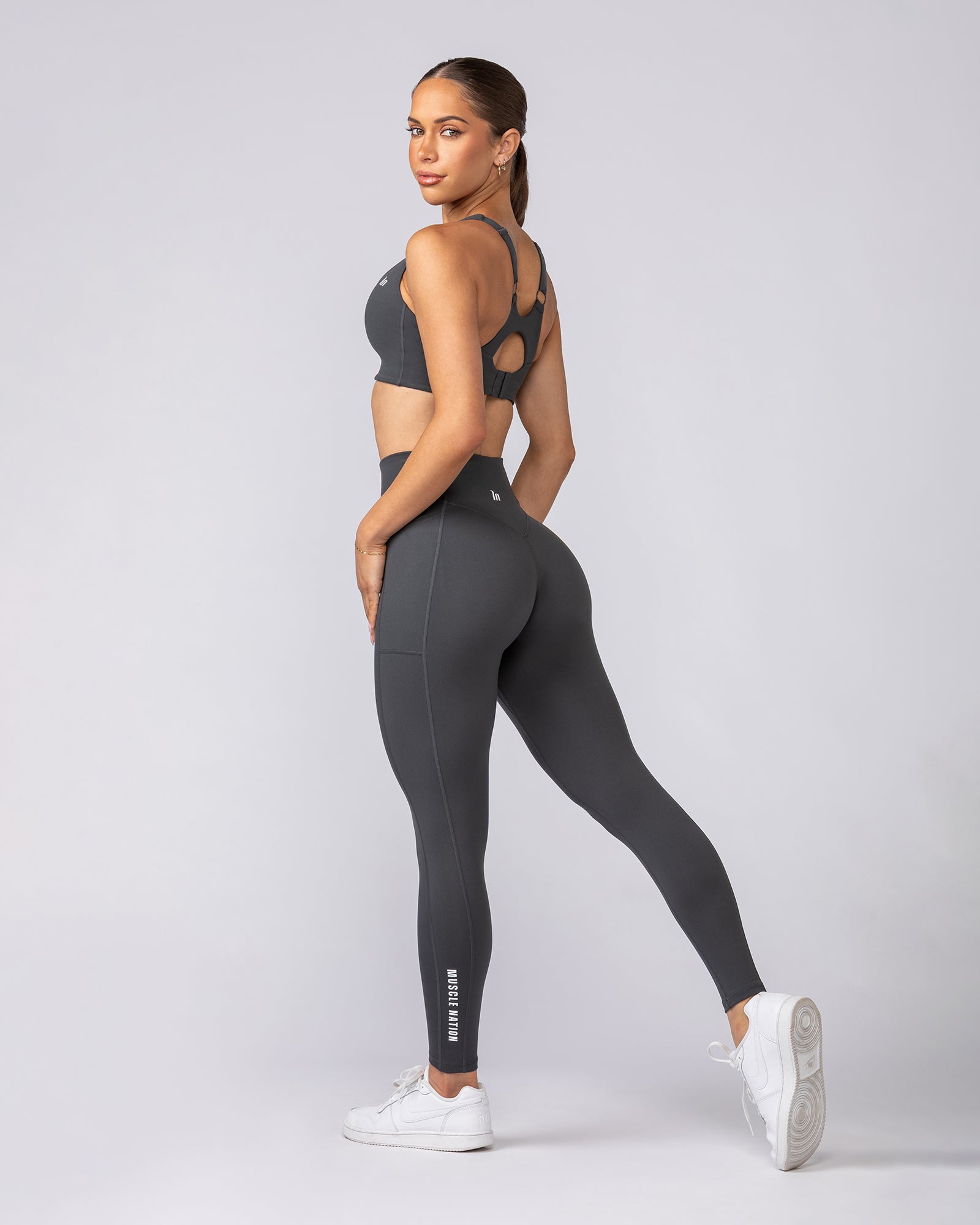 Everyday Pocket Ankle Length Leggings - Granite-Leggings-XXS-062506GRNT-XXS-MNAPPRL43049-7-Muscle Nation