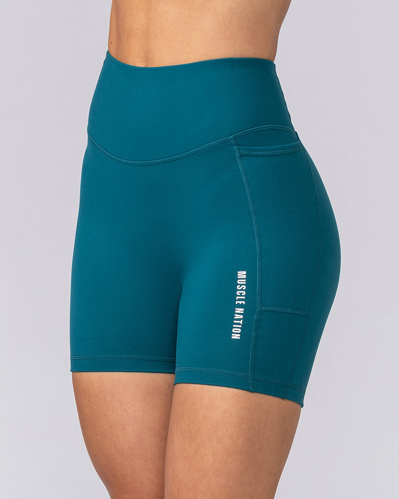 Everyday Pocket Bike Shorts - Deep Teal-Shorts-XXS-062505DTEAL-XXS-MNAPPRL43004-2-Muscle Nation