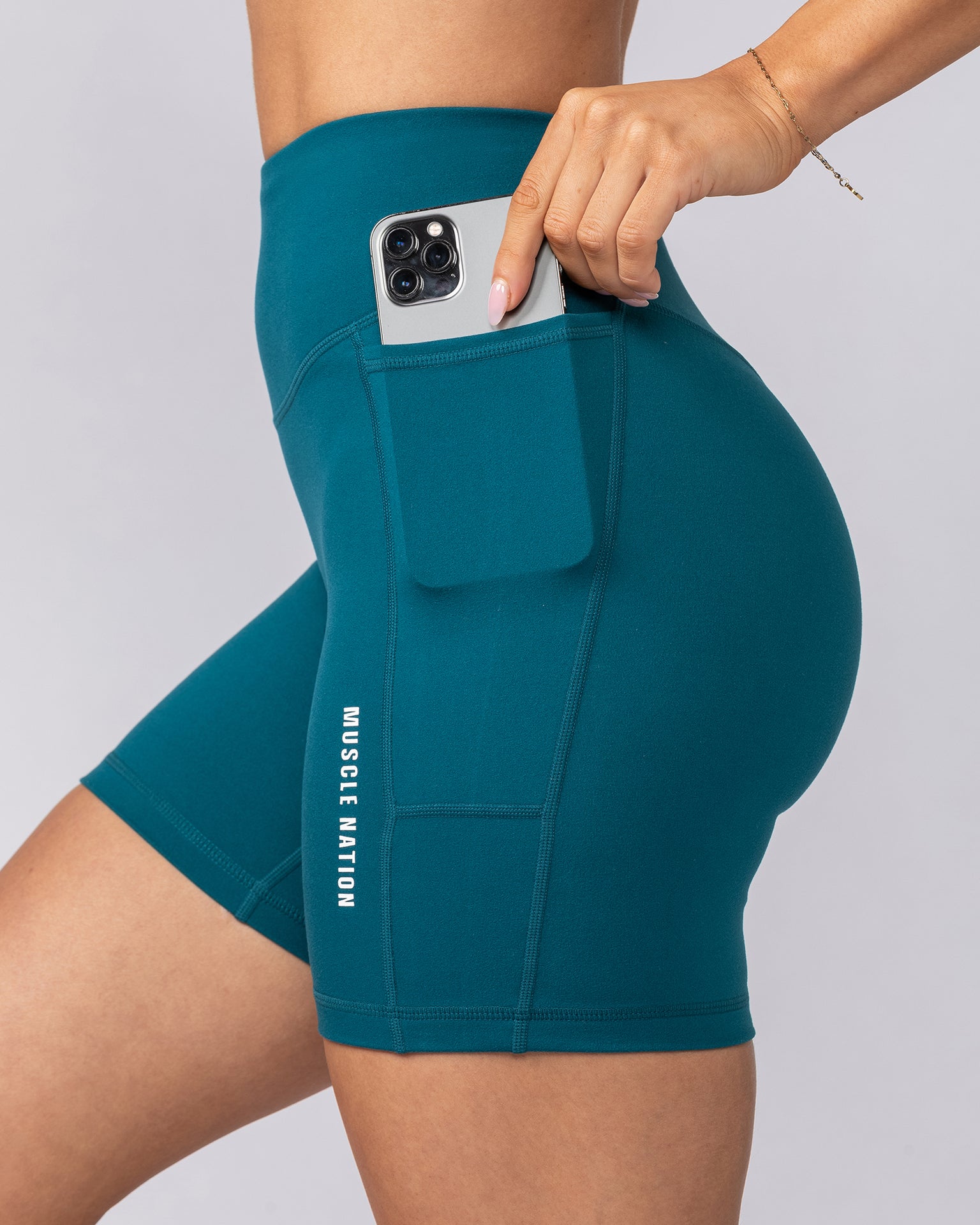 Everyday Pocket Bike Shorts - Deep Teal-Shorts-XXS-062505DTEAL-XXS-MNAPPRL43004-3-Muscle Nation