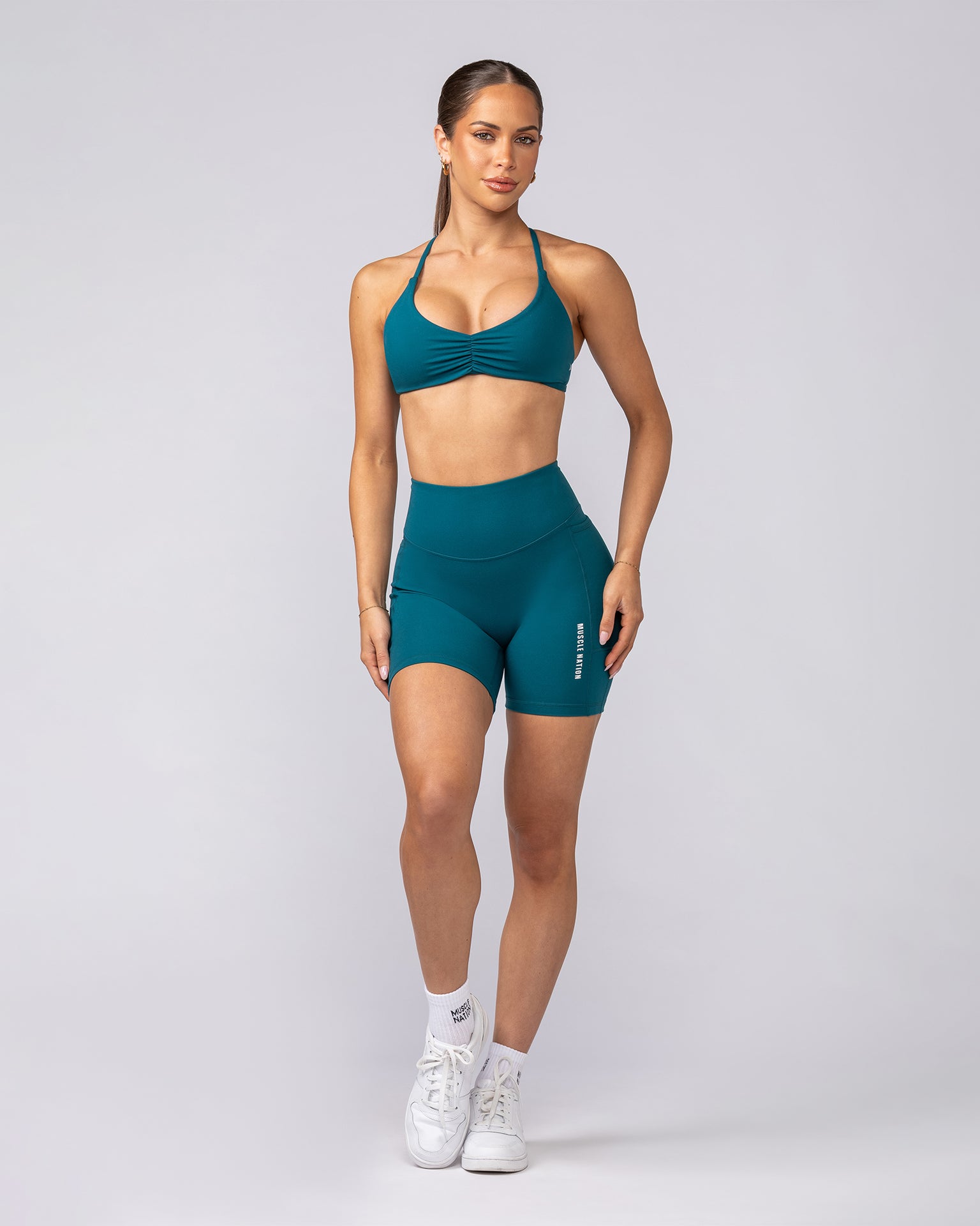 Everyday Pocket Bike Shorts - Deep Teal-Shorts-XXS-062505DTEAL-XXS-MNAPPRL43004-6-Muscle Nation