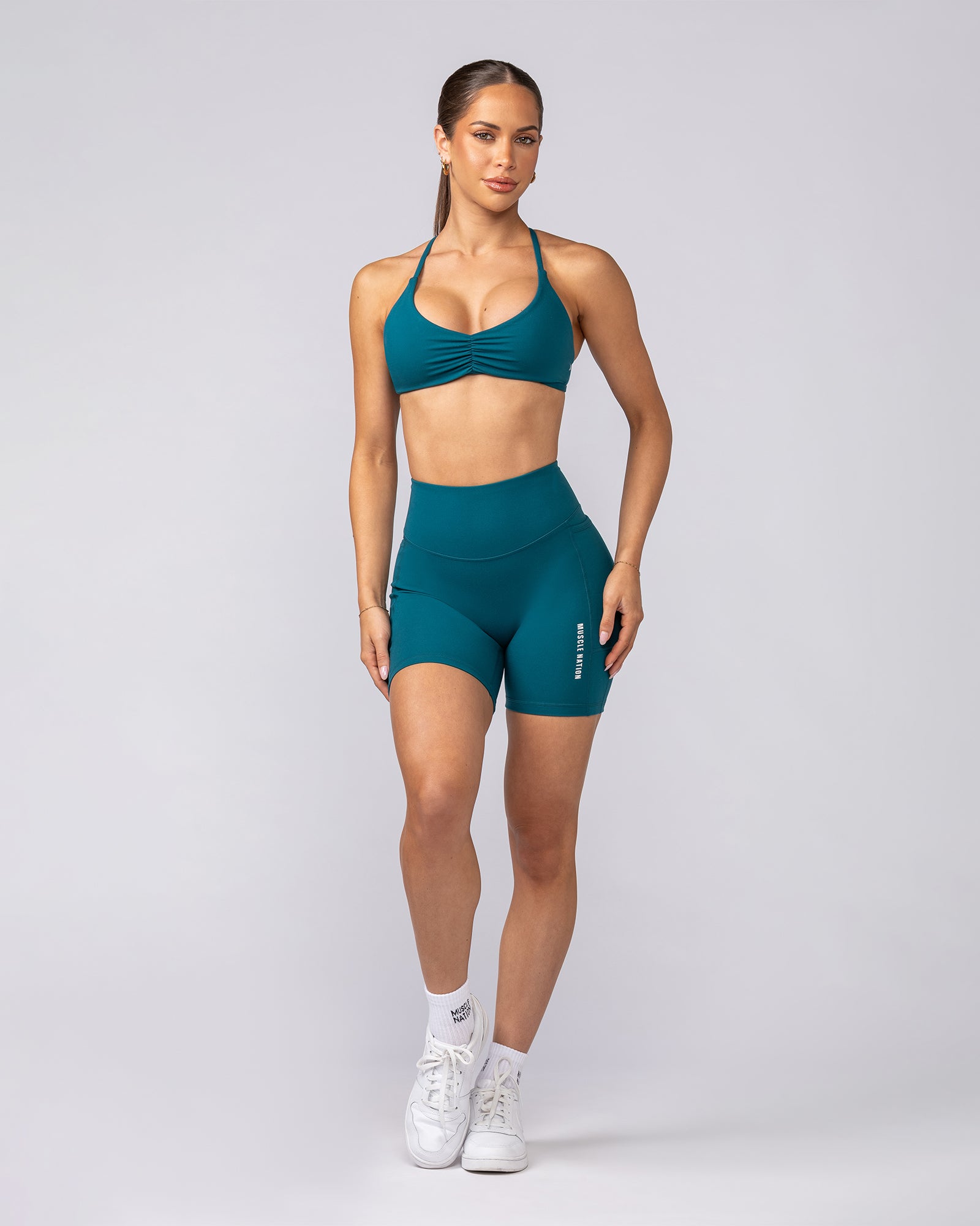 Everyday Pocket Bike Shorts - Deep Teal-Shorts-XXS-062505DTEAL-XXS-MNAPPRL43004-6-Muscle Nation
