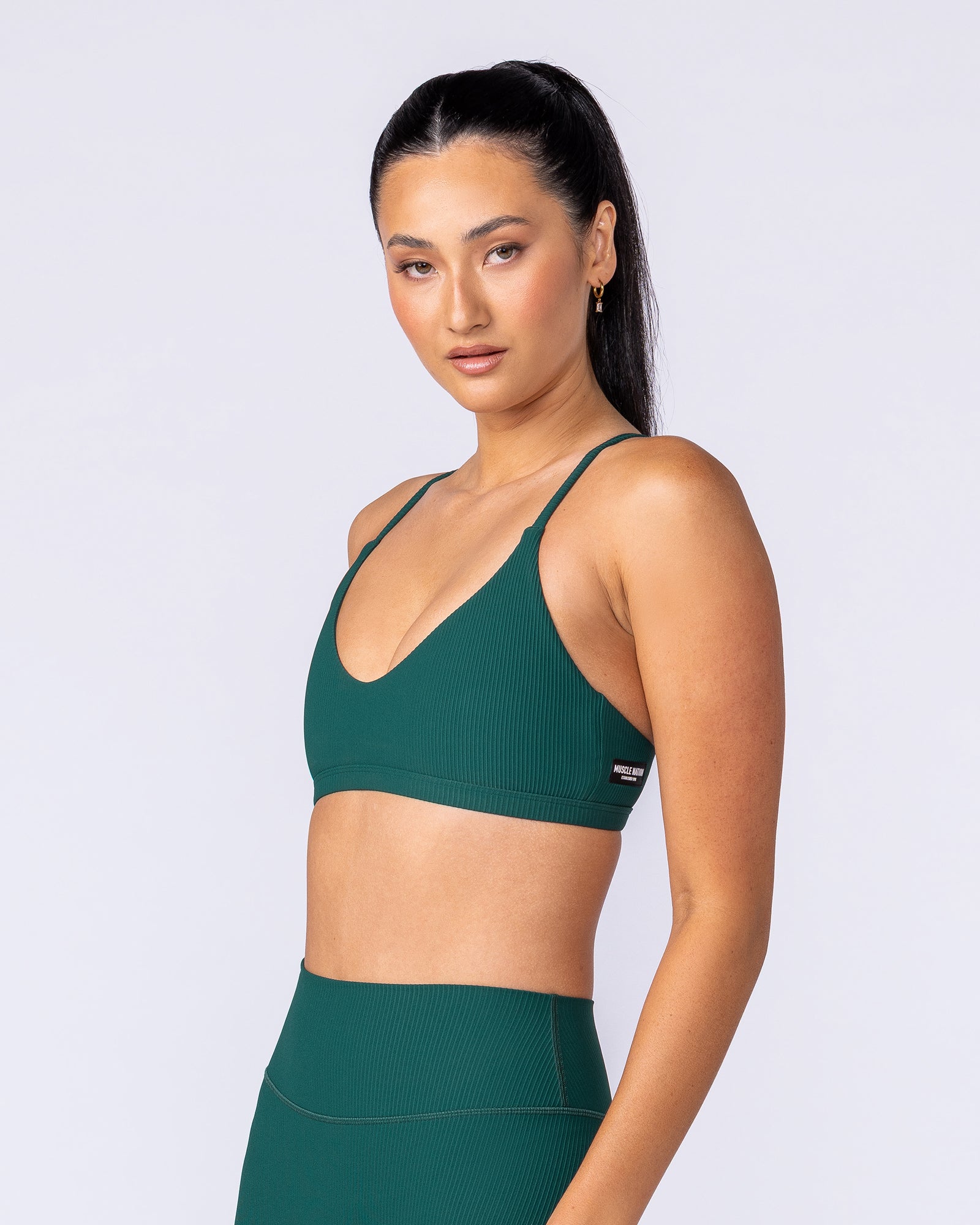 Fantasy Rib Bralette - Evergreen-Bralettes-XXS-112503EVEGRN-XXS-MNAPPRL45846-3-Muscle Nation