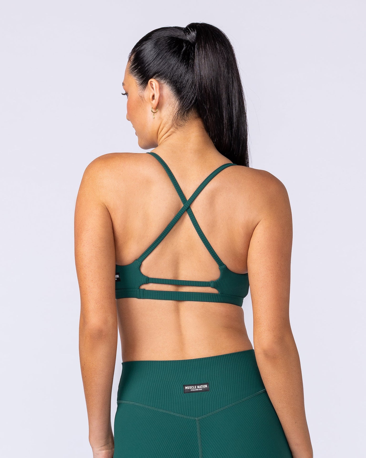 Fantasy Rib Bralette - Evergreen-Bralettes-XXS-112503EVEGRN-XXS-MNAPPRL45846-4-Muscle Nation