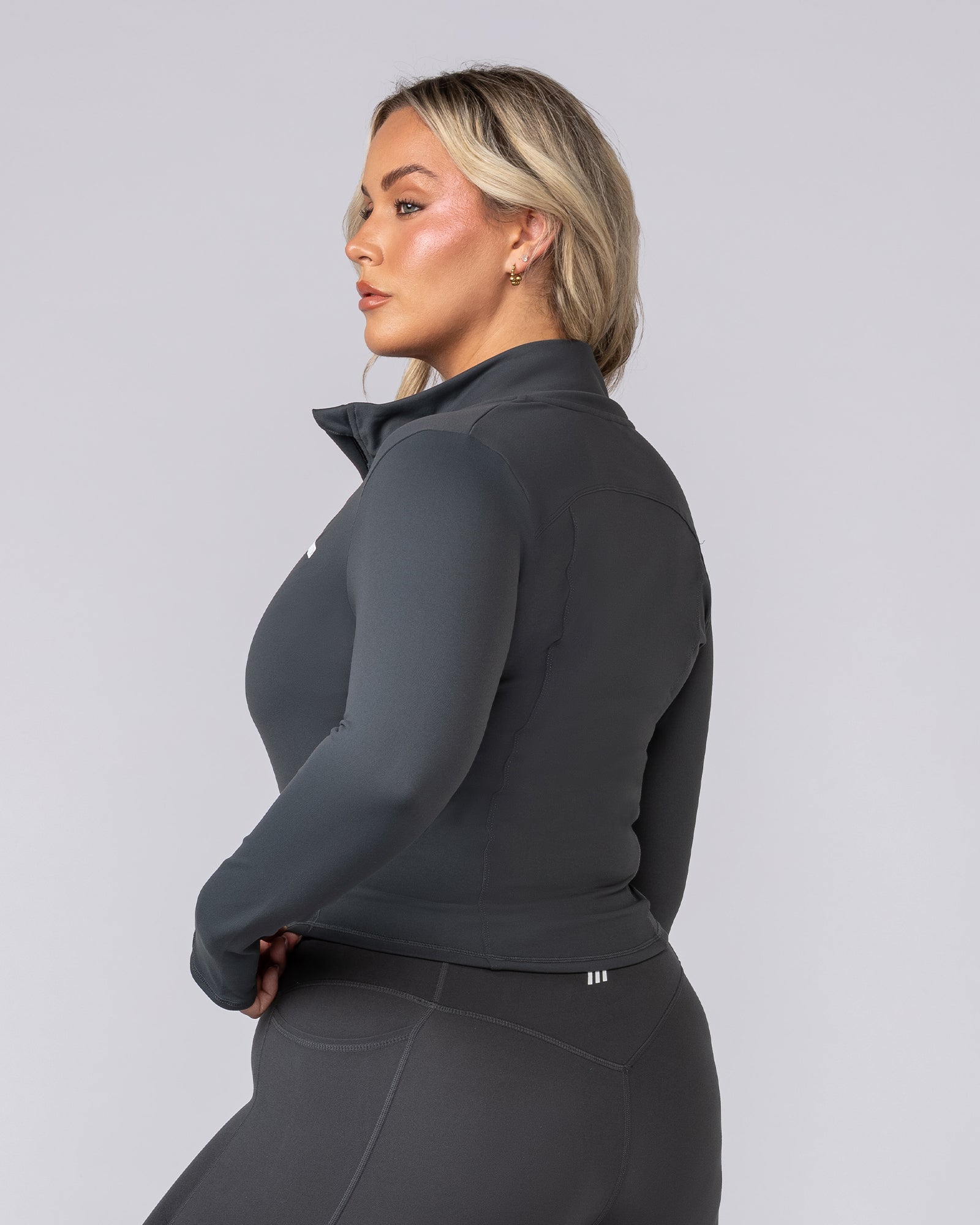Favourite Cropped Zip Through - Granite-Jackets-XXS-062516GRNT-XXS-MNAPPRL43172-4-Muscle Nation