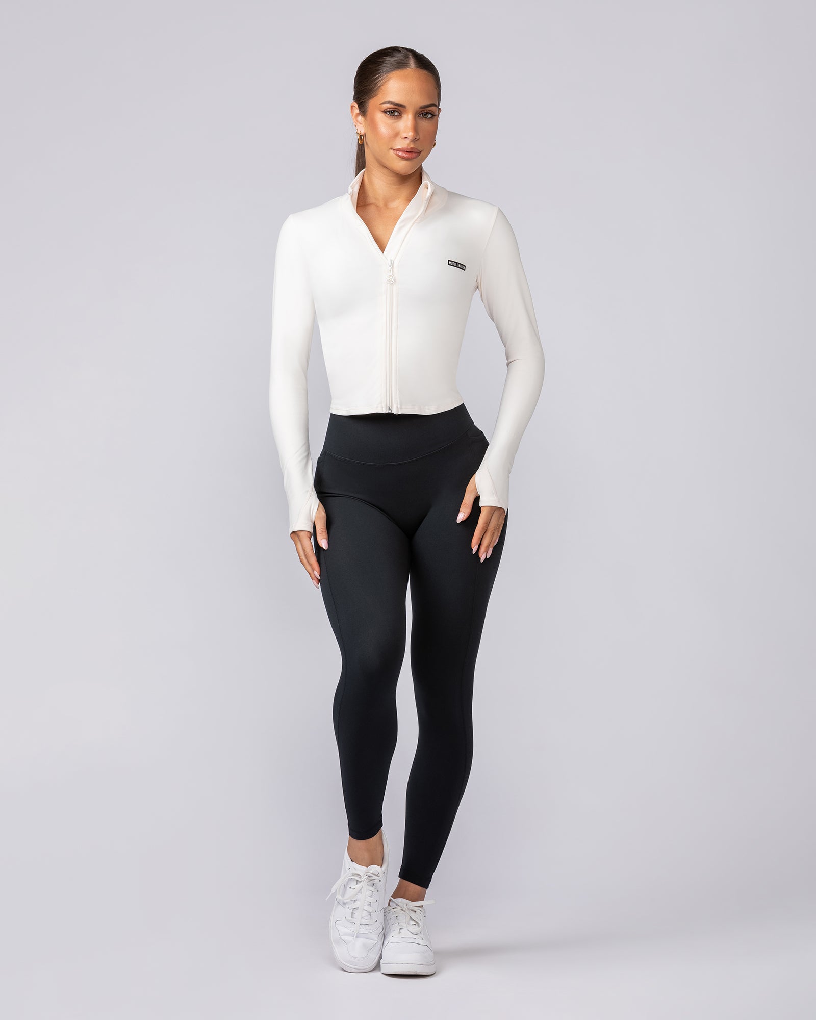 Favourite Cropped Zip Through - Whipped Cream-Jackets-XXS-062516WPCRM-XXS-MNAPPRL43163-5-Muscle Nation