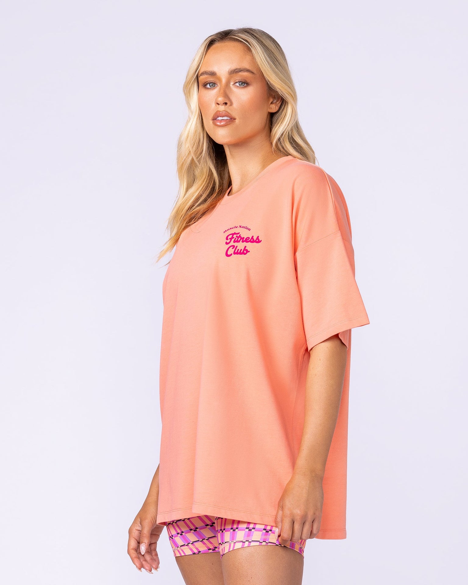 Fizz Oversized Tee - Peachy-T-Shirts-XXS-1125173PEACHY-XXS-MNAPPRL45896-3-Muscle Nation