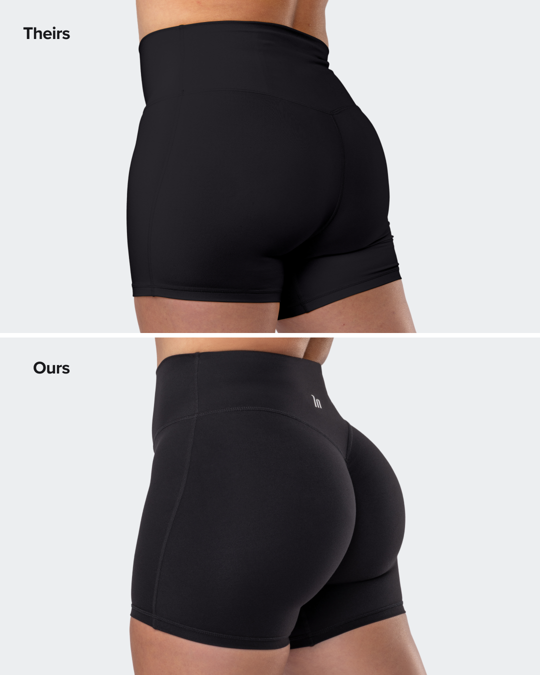 Aura Peachy Invisible Scrunch Midway Shorts Black - Muscle Nation women's gym shorts, view 2