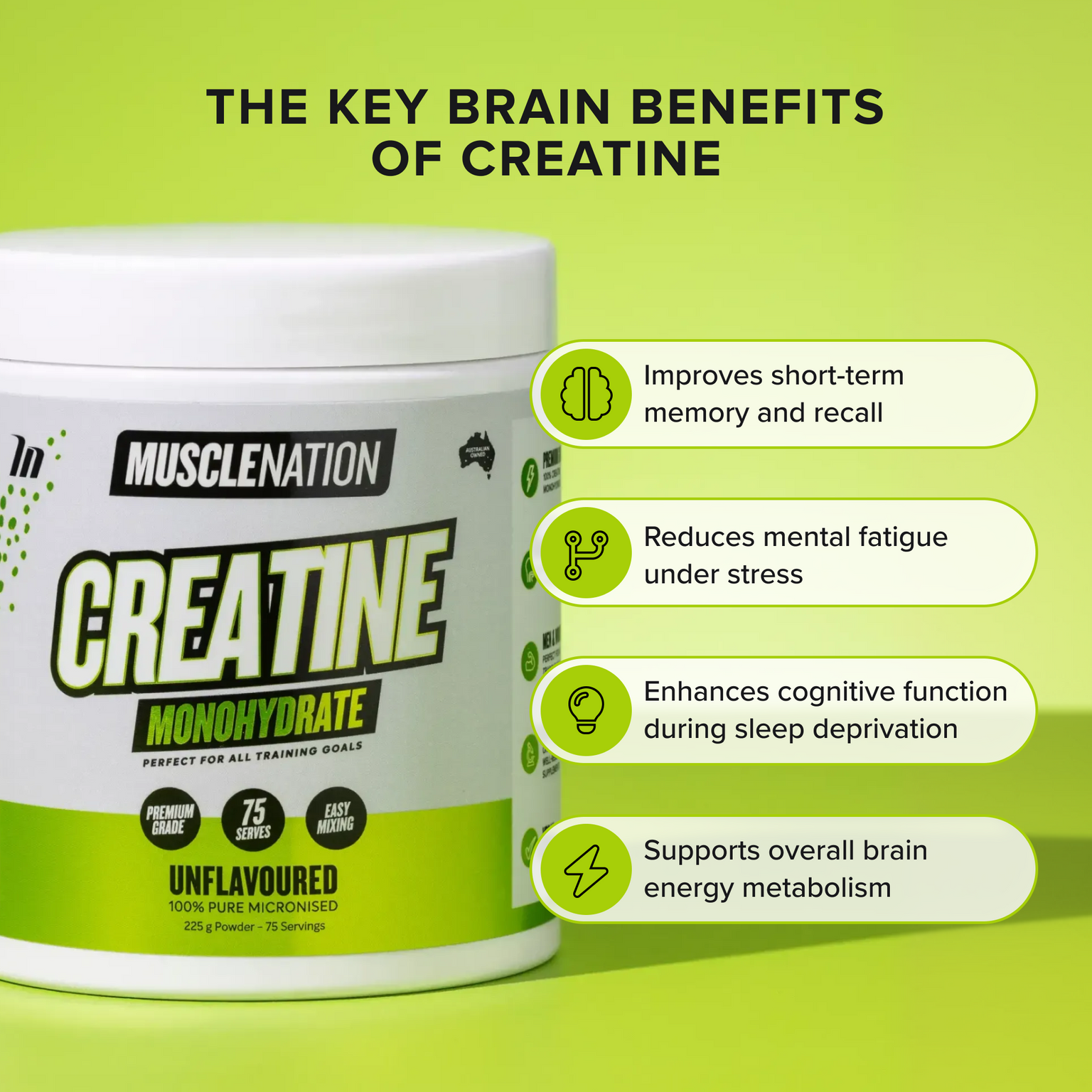CREATINE MONOHYDRATE - Unflavoured 1kg-Creatine-MNSUPPS0390-9359054002760-3-Muscle Nation
