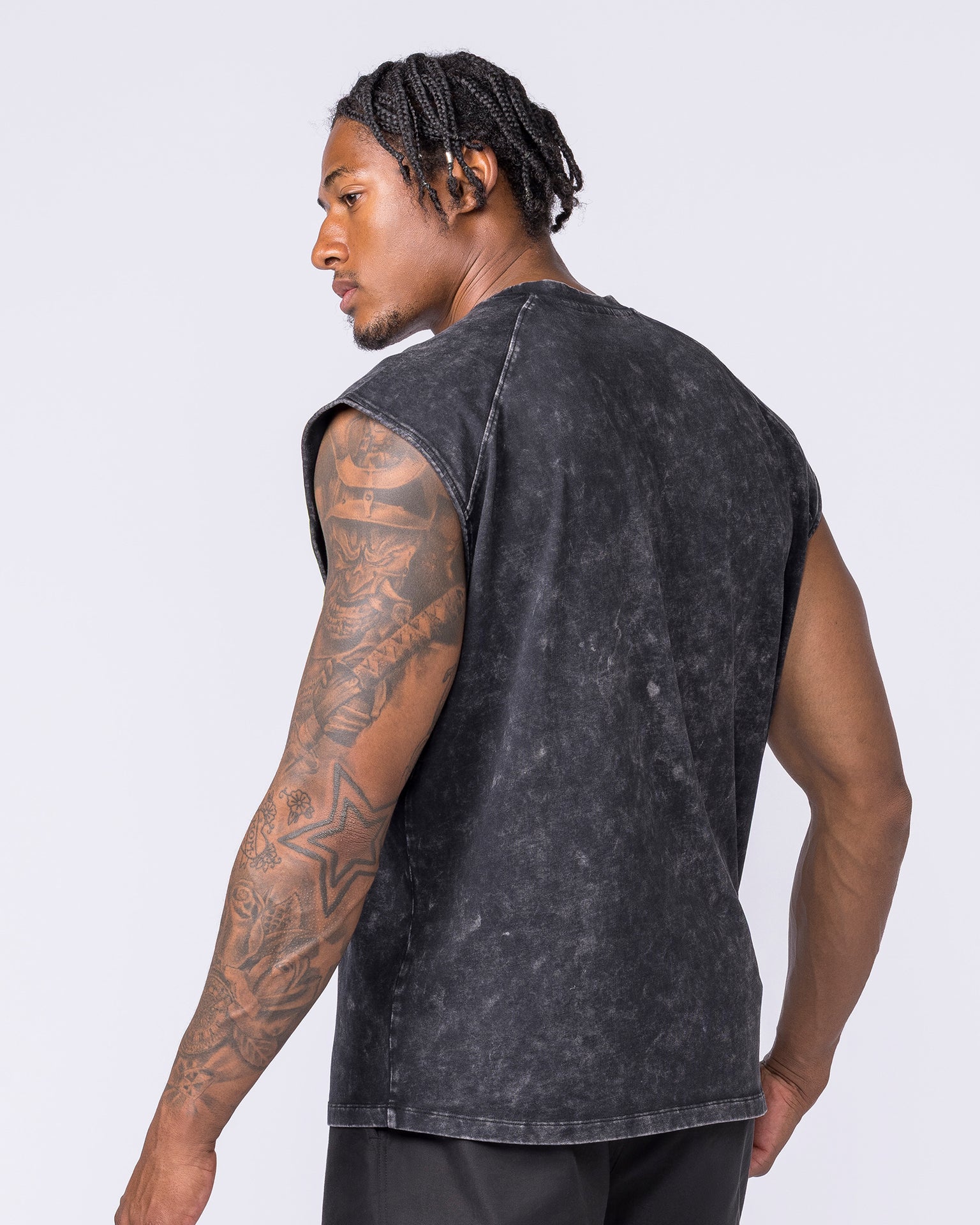 Full Throttle Vintage Boxy Muscle Tank - Washed Black-Singlets & Tanks-S-122505WSHBLK-S-MNAPPRL48078-2-Muscle Nation