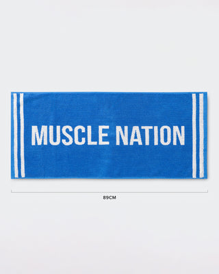 Sweat Towel - Azure Blue/White-Accessories-Azure Blue / White-ACC022564AZBLWH-ONE-MNAPPRL42431-1-Muscle Nation