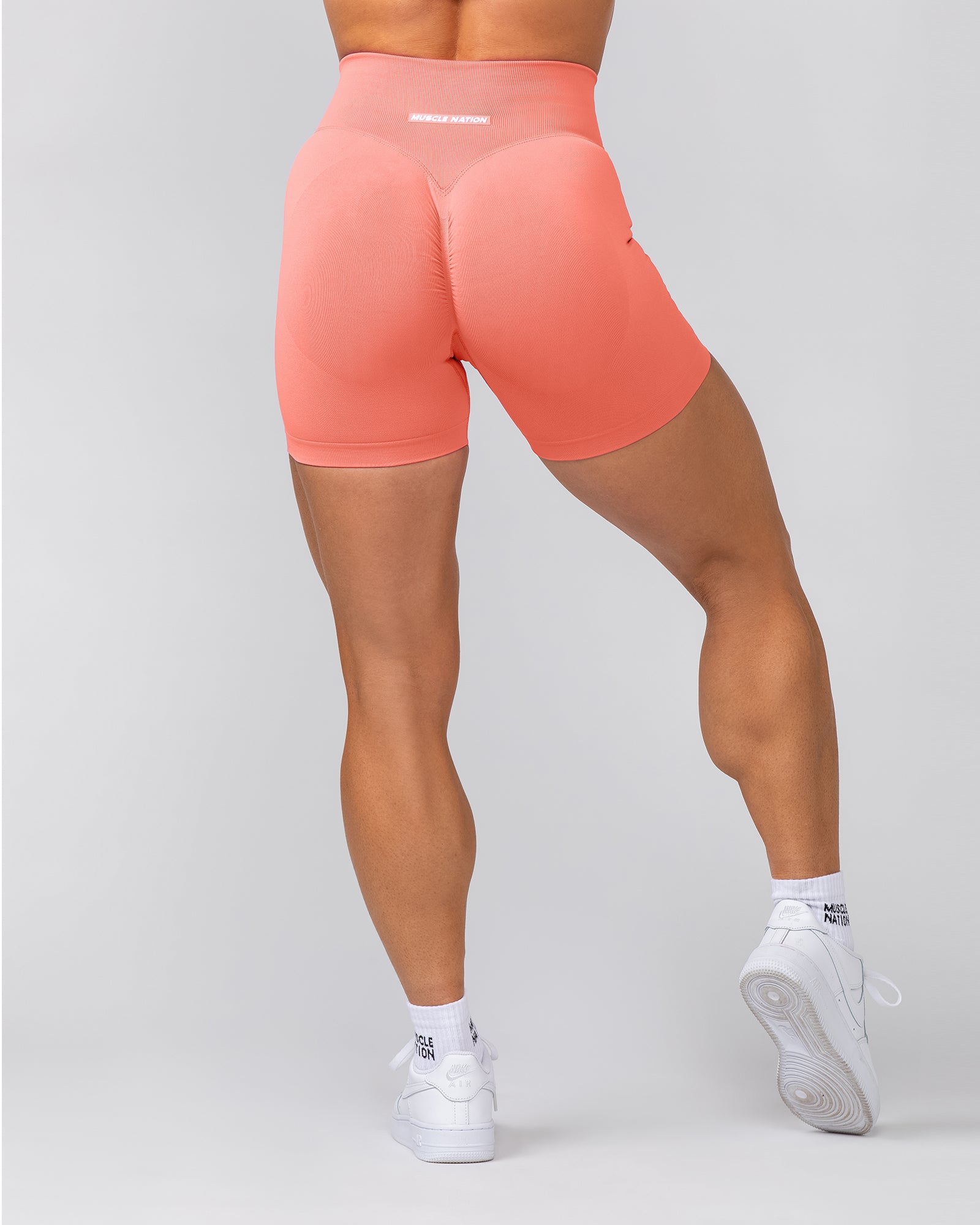 Sculpt Seamless Midway Shorts - Peach Tea-Shorts-XS-1124123PCT-XS-MNAPPRL40461-5-Muscle Nation
