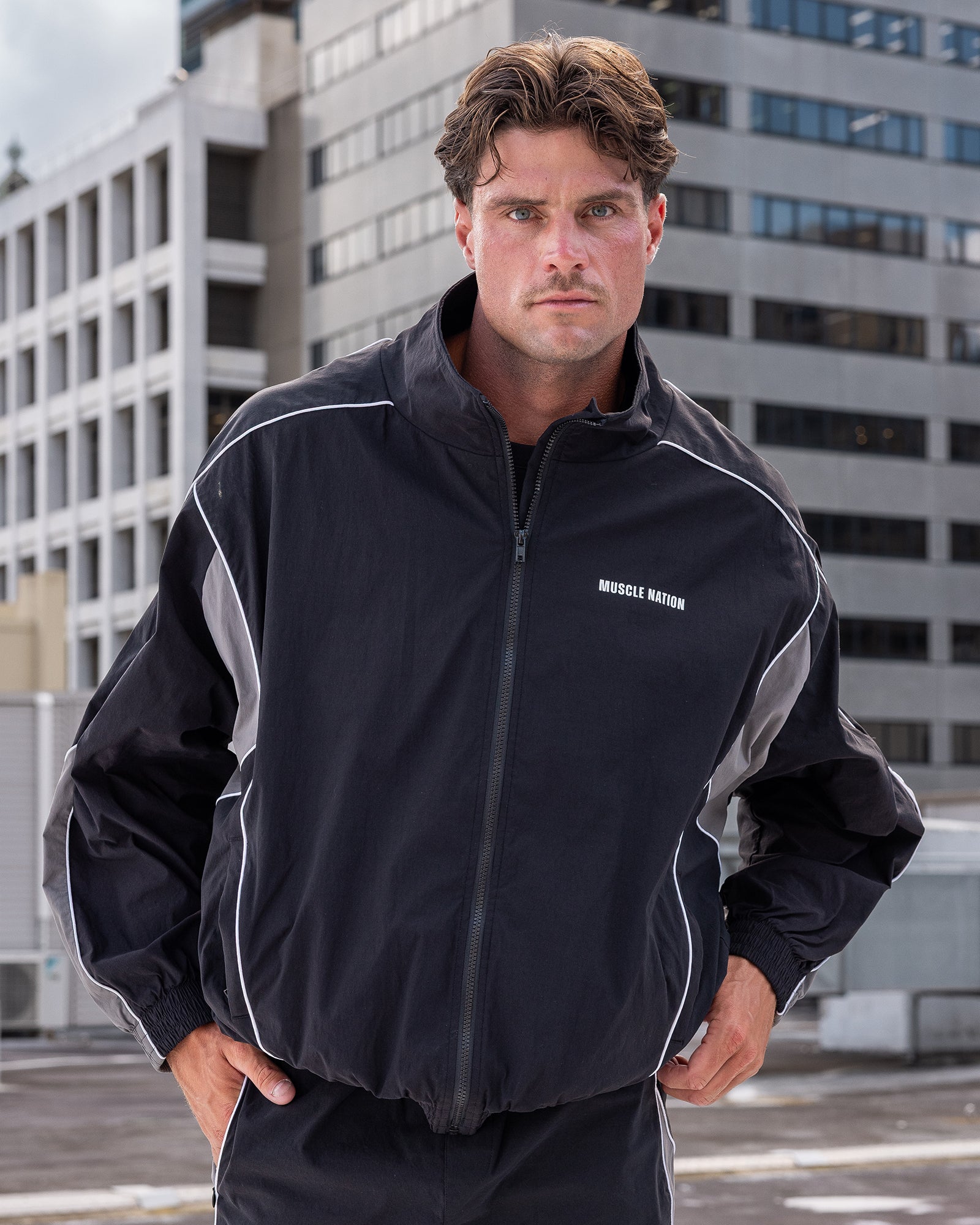 Command Windbreaker Zip Through - Black-Jackets-S-032636BLK-S-MNAPPRL49619-1-Muscle Nation