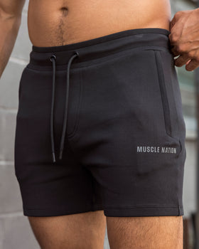 Essential Tech Shorts - Black-Shorts-S-042642BLK-S-MNAPPRL50462-1-Muscle Nation