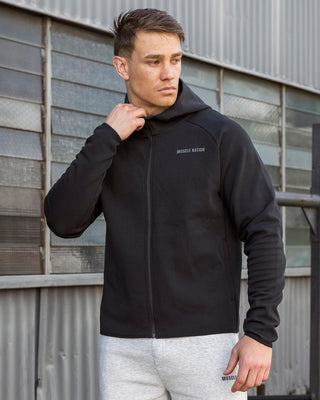 Essential Tech Zip Hoodie - Black-Jumpers & Hoodies-XS-042634BLK-XS-MNAPPRL50349-1-Muscle Nation