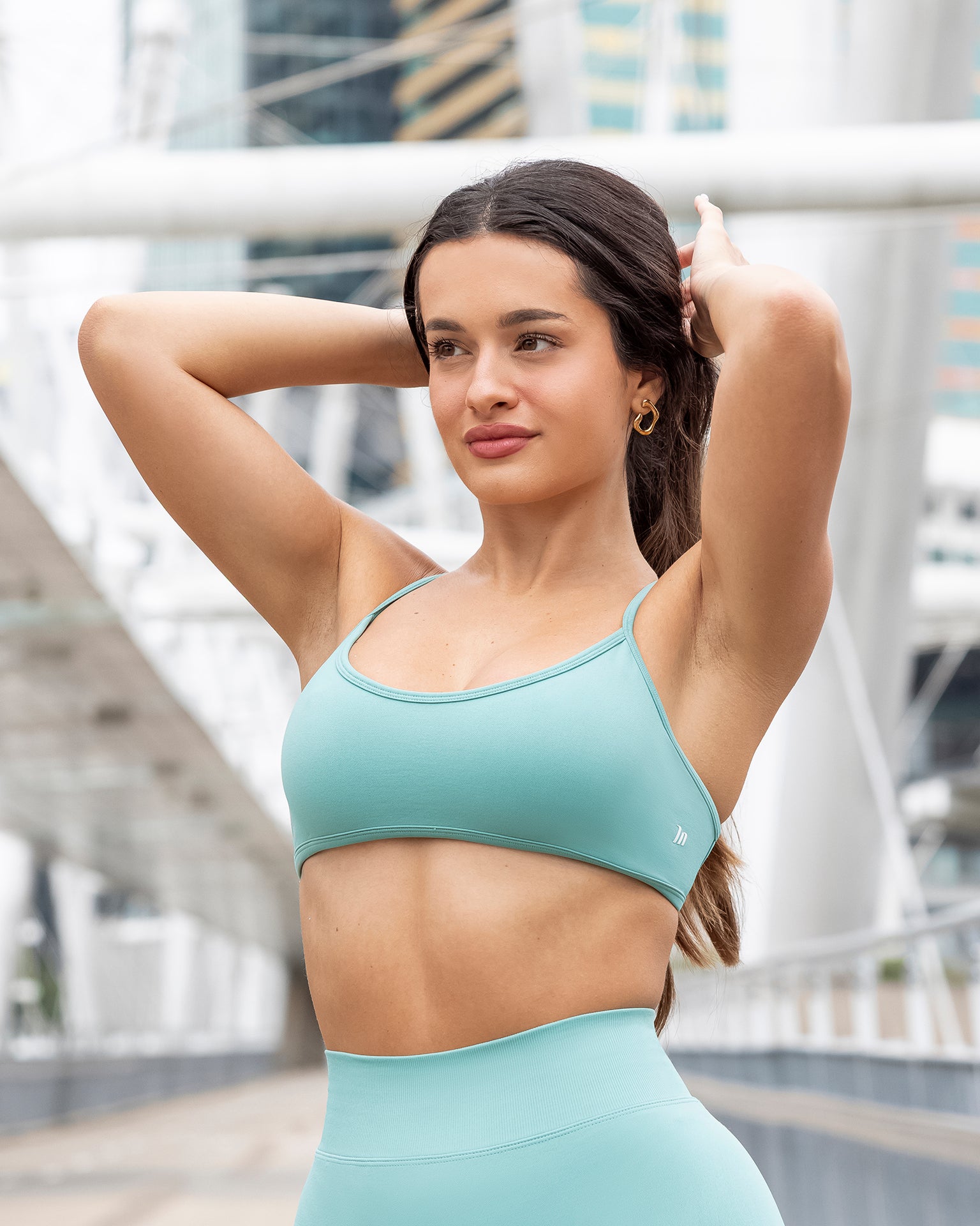 Sculpt Seamless Bralette Green Coral - Muscle Nation women's bralette